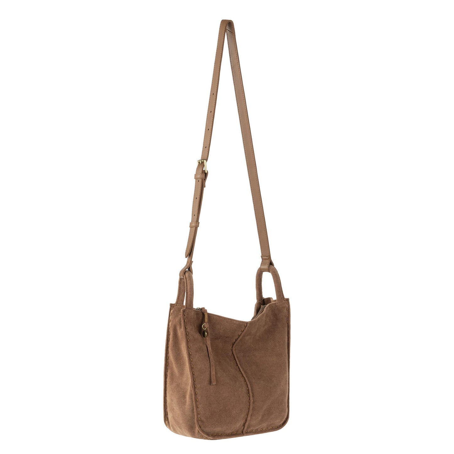 The Sak Los Feliz Slouchy Crossbody Leather - |Tobacco Suede|