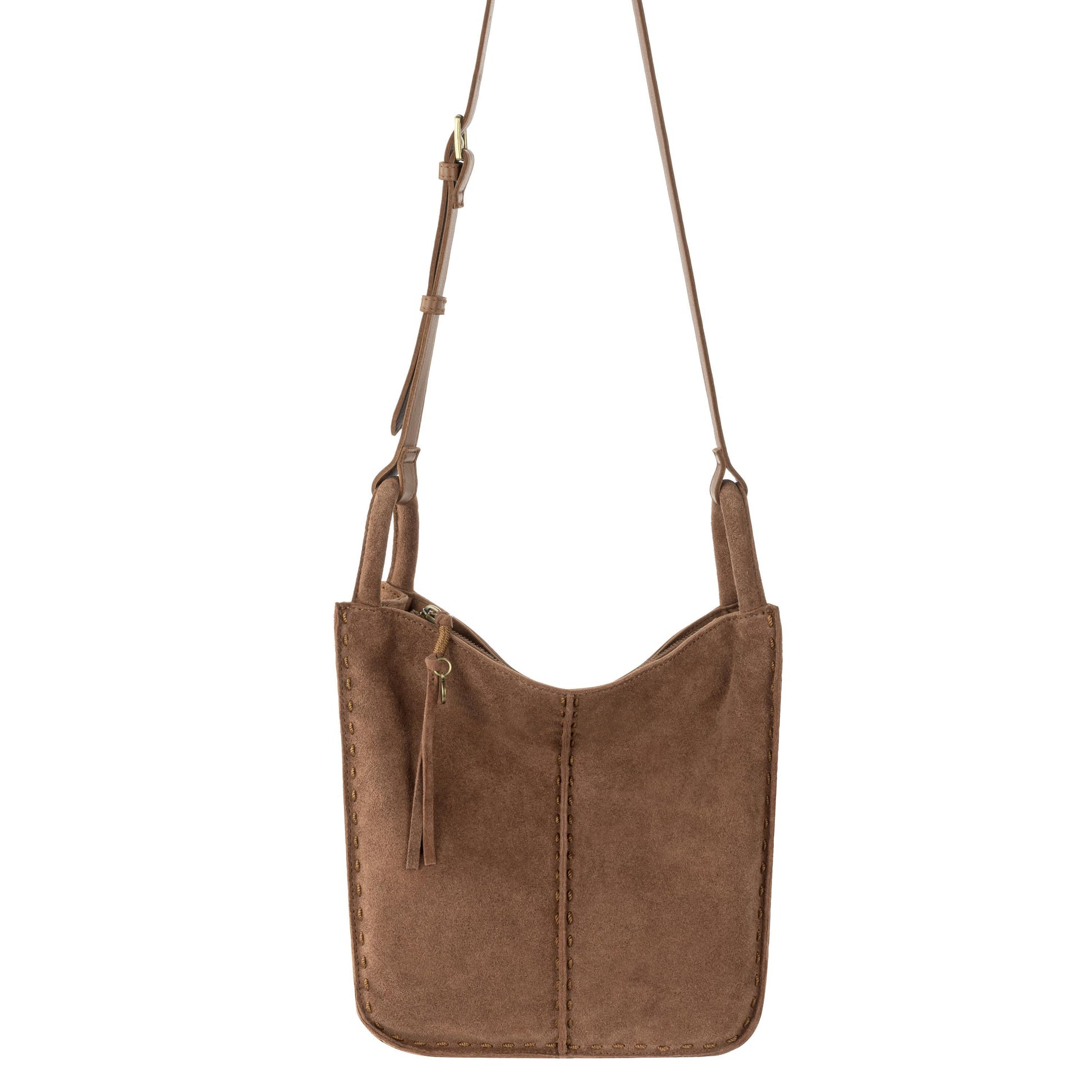 The Sak Los Feliz Slouchy Crossbody Leather - |Tobacco Suede|