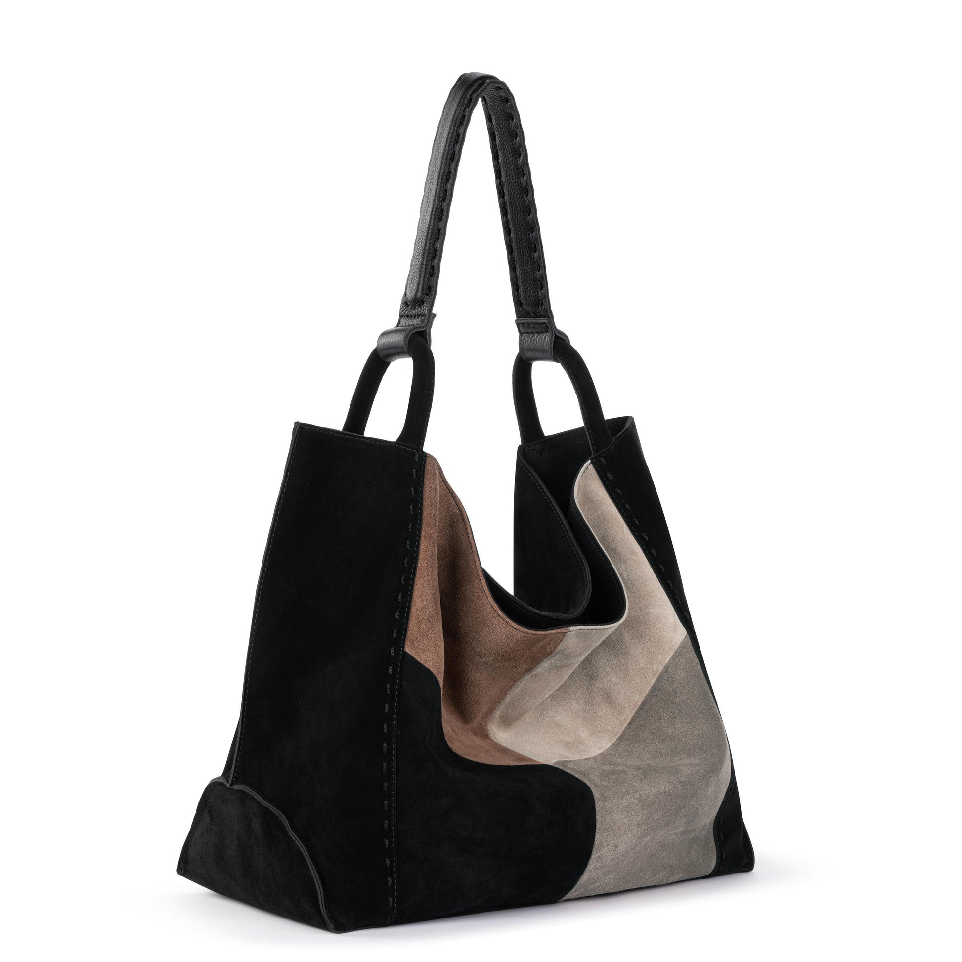 The Sak Los Feliz Slouchy Large Tote Leather - |Neutral Suede Block|