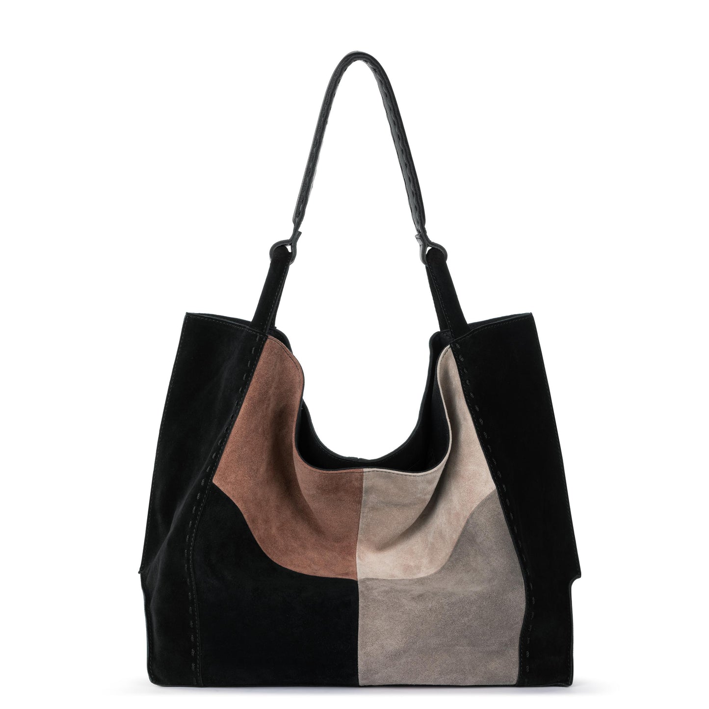 The Sak Los Feliz Slouchy Large Tote Leather - |Neutral Suede Block|