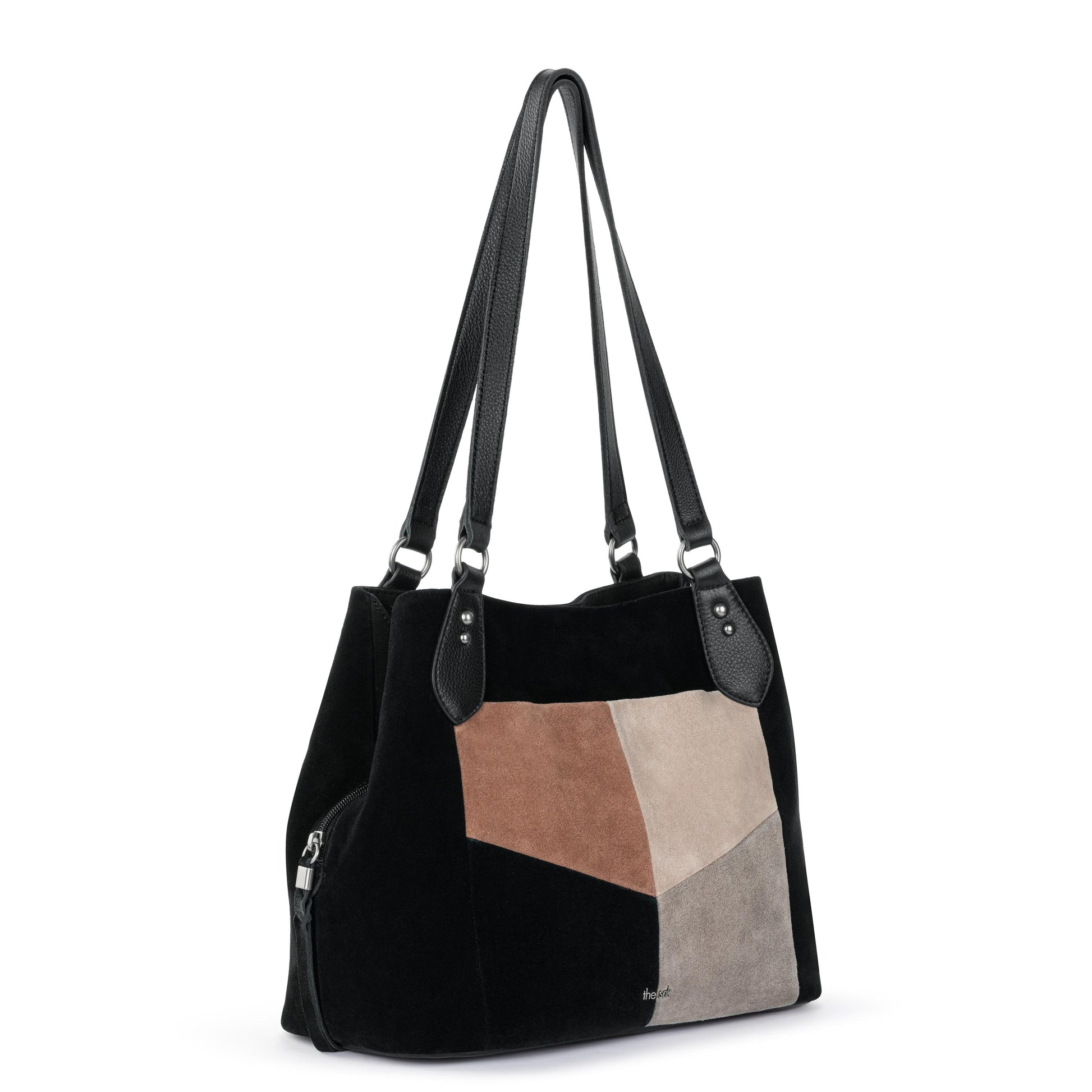 The Sak Melrose Satchel Leather - |Neutral Suede Block|