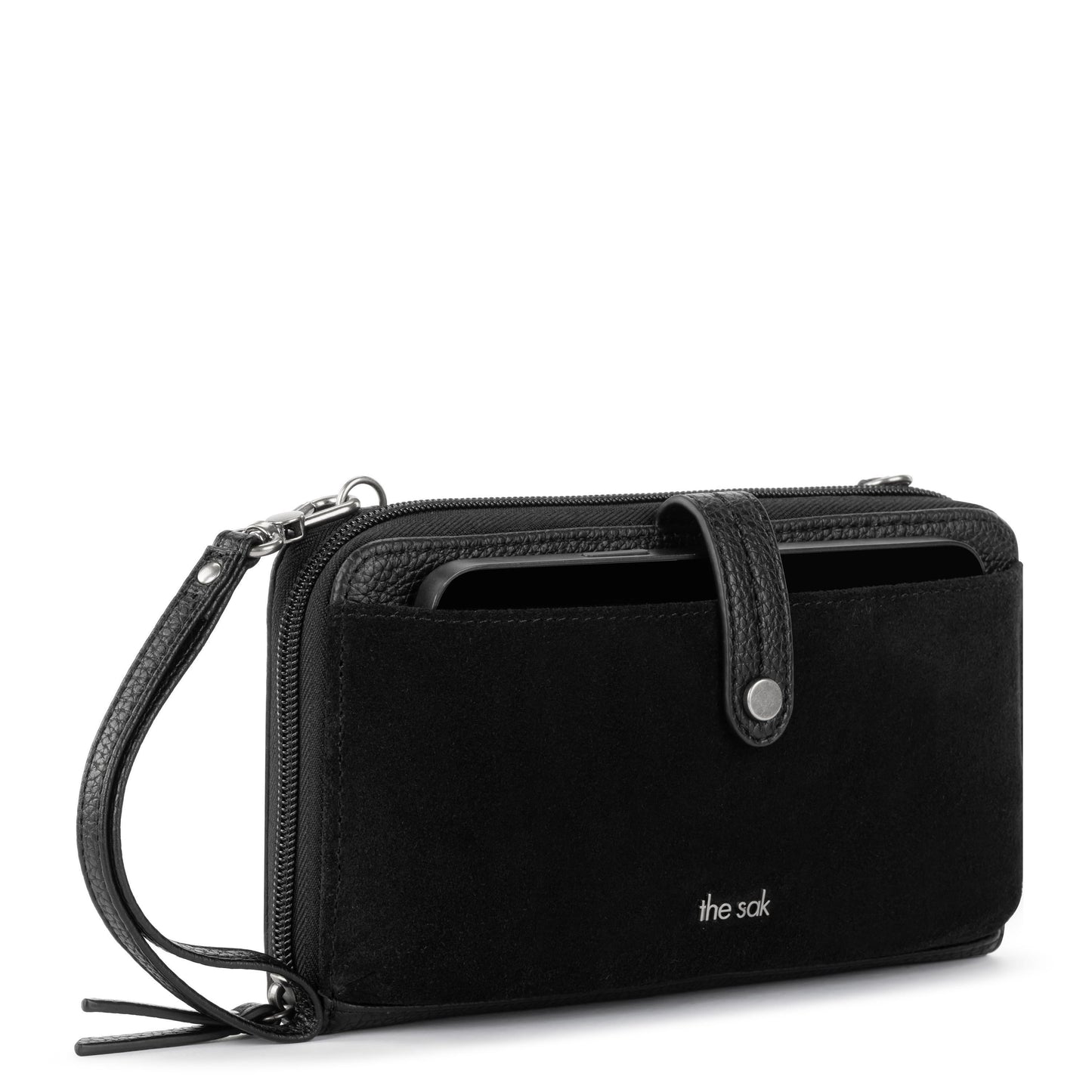 The Sak Iris Large Smartphone Crossbody Leather - |Black Suede|