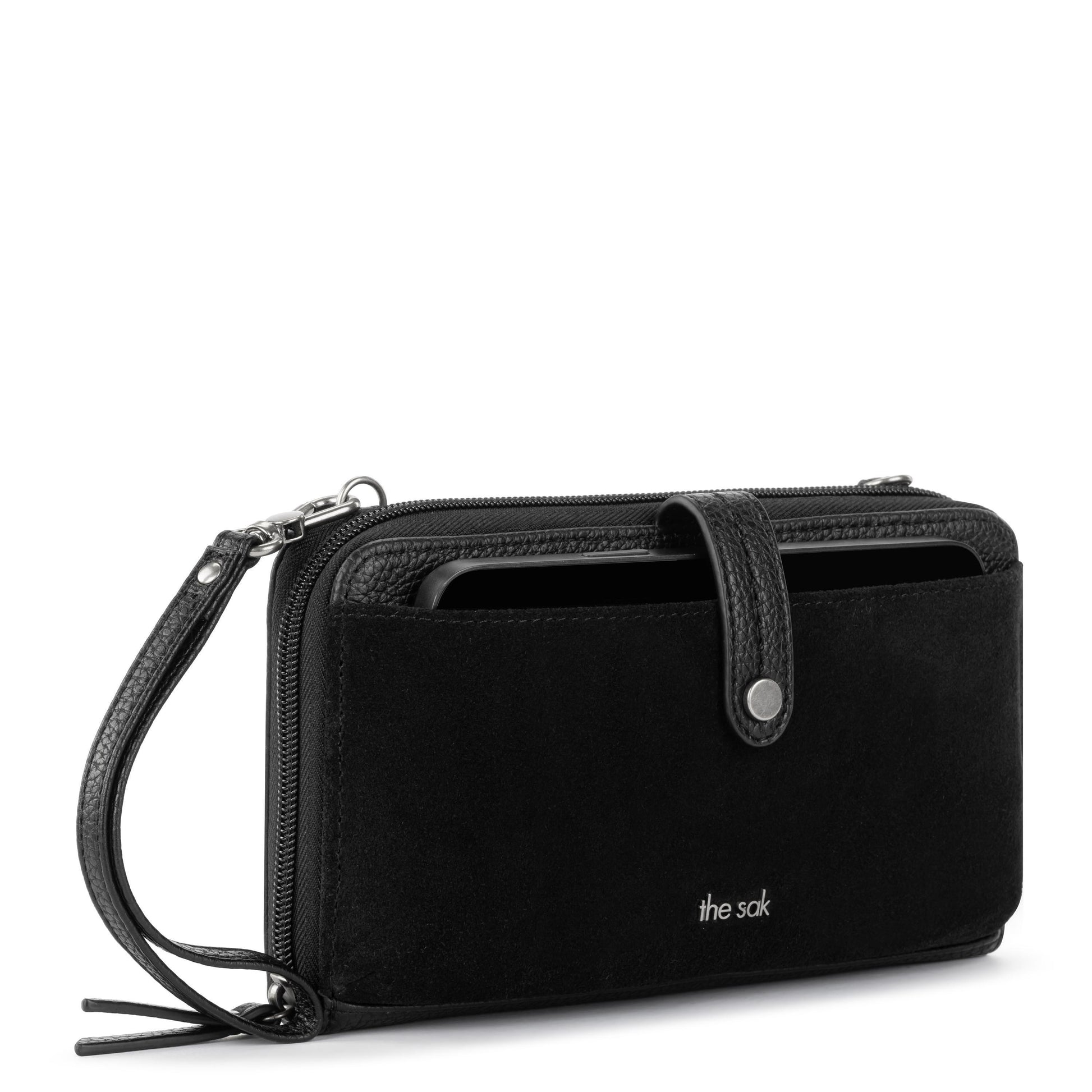The Sak Iris Large Smartphone Crossbody Leather - |Black Suede|