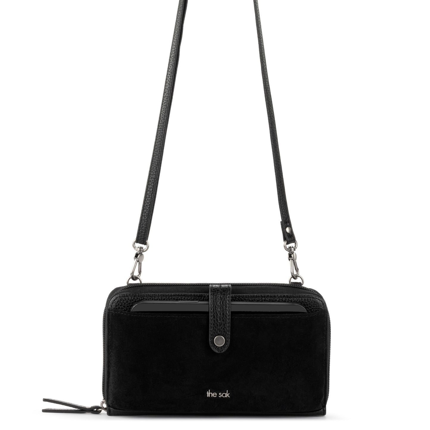 The Sak Iris Large Smartphone Crossbody Leather - |Black Suede|