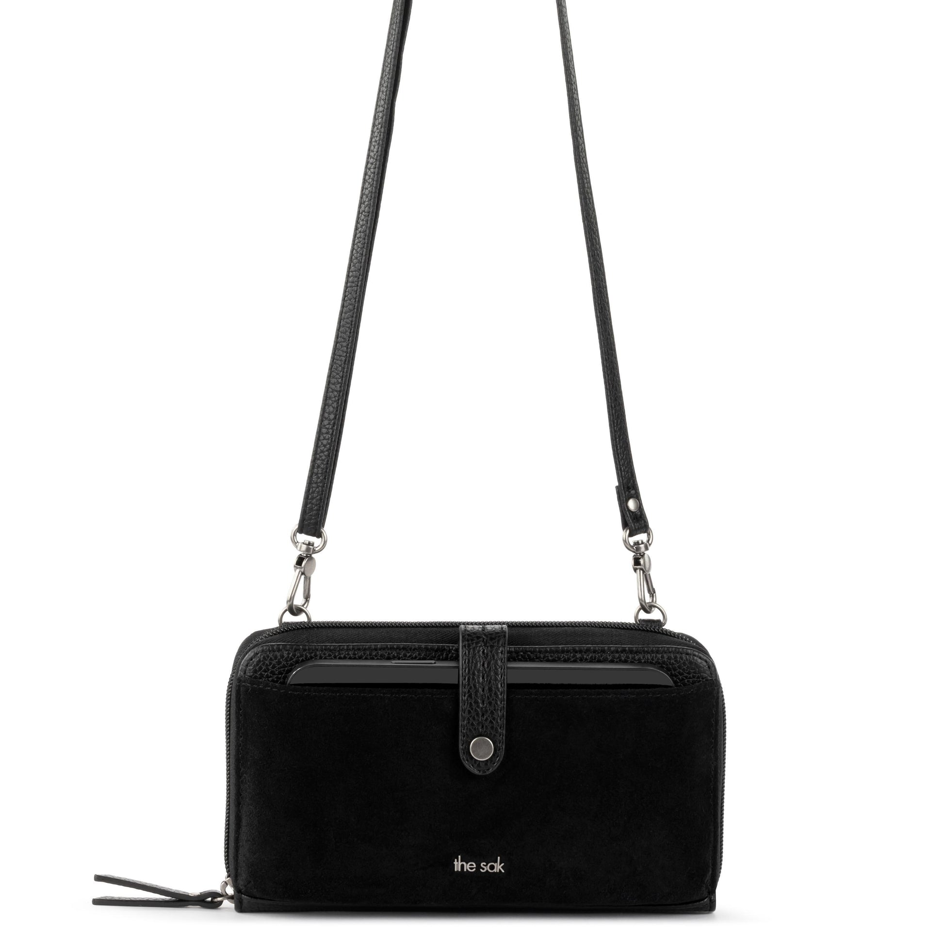 The Sak Iris Large Smartphone Crossbody Leather - |Black Suede|