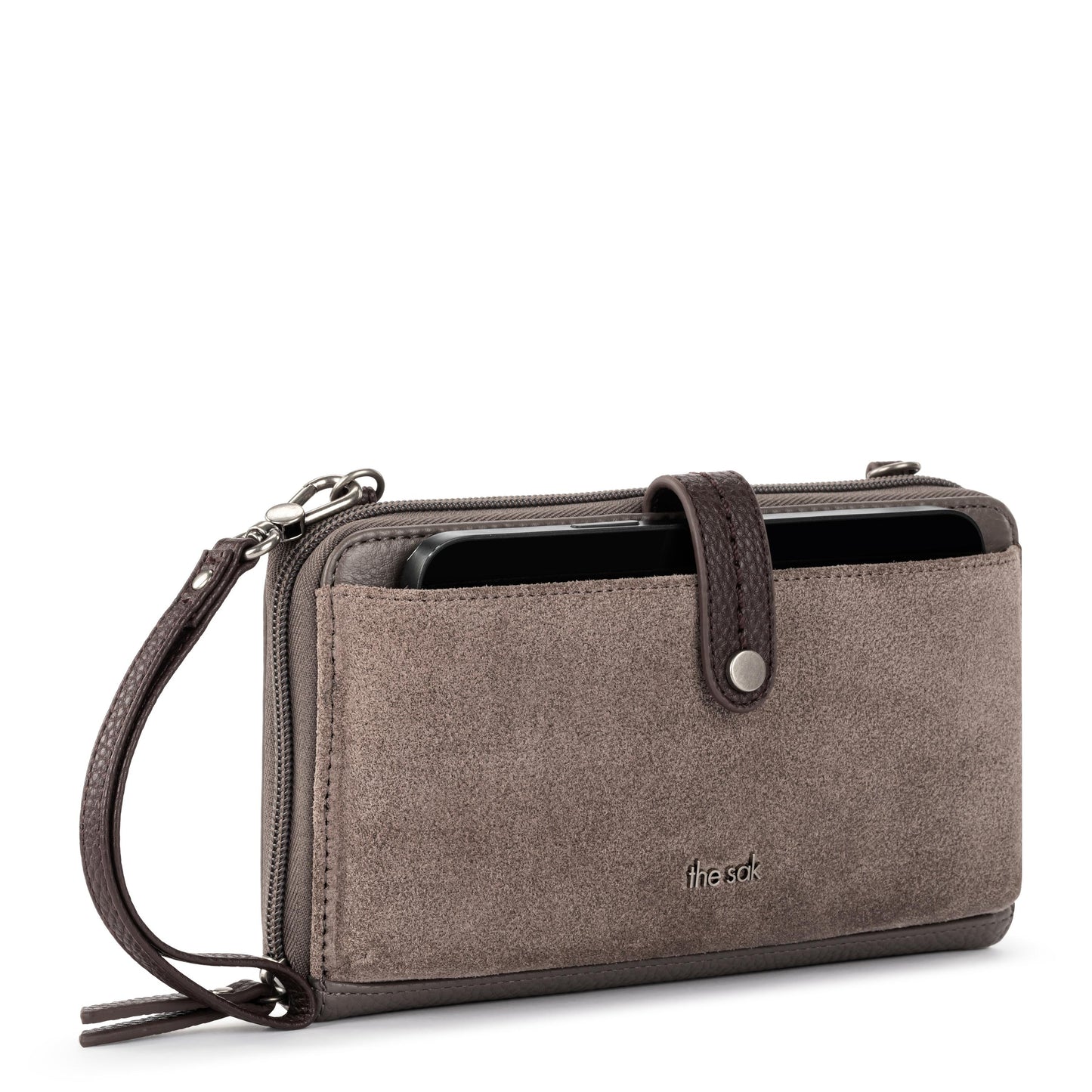 The Sak Iris Large Smartphone Crossbody Leather - |Mushroom Suede 2|