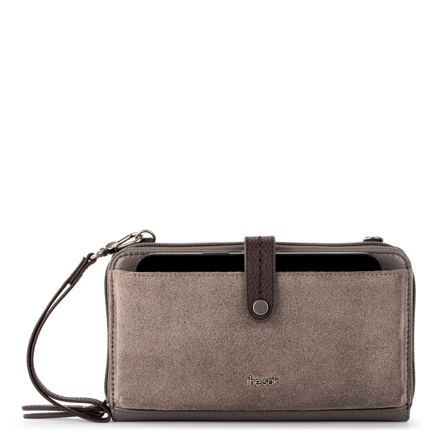 The Sak Iris Large Smartphone Crossbody Leather - |Mushroom Suede 2|