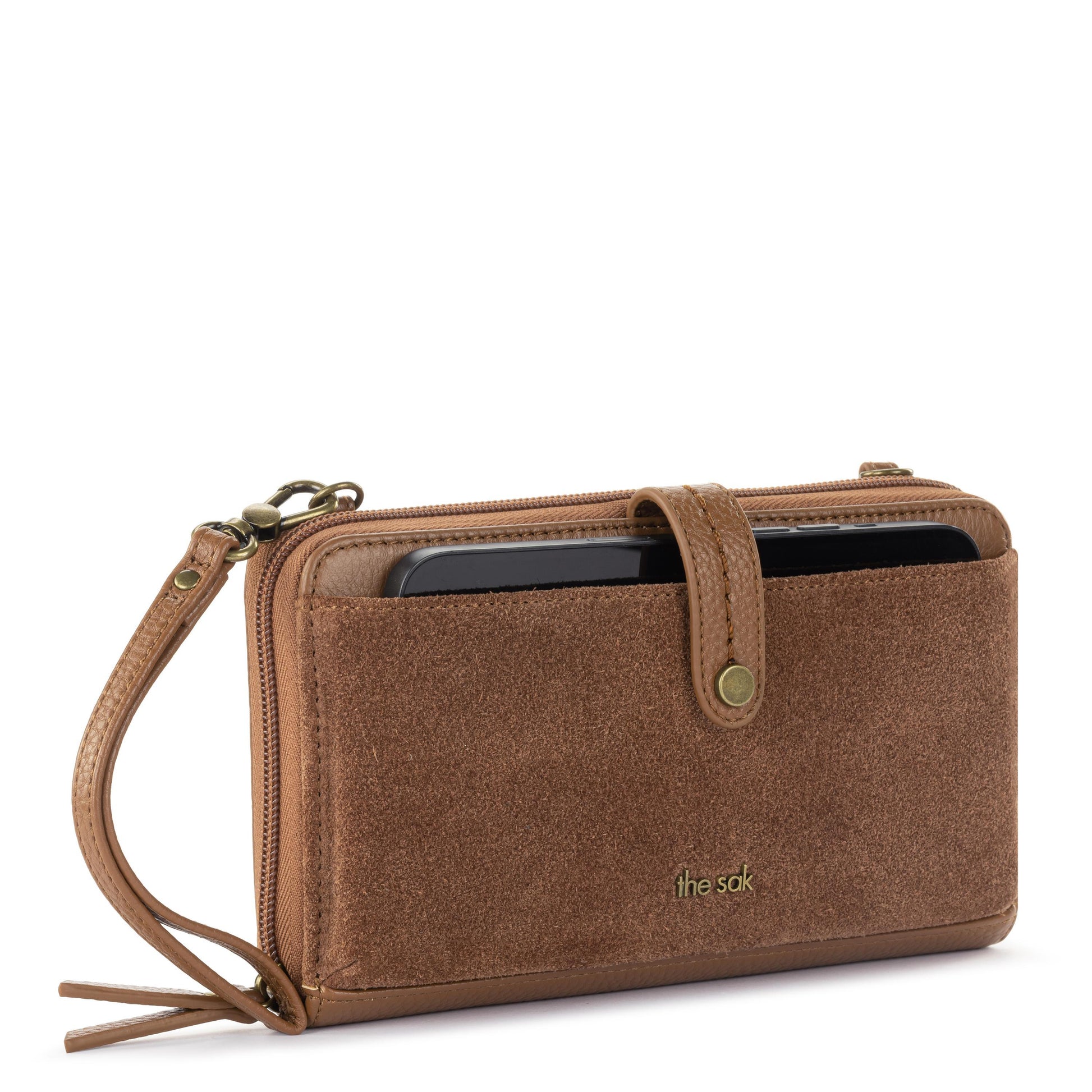 The Sak Iris Large Smartphone Crossbody Leather - |Tobacco Suede|