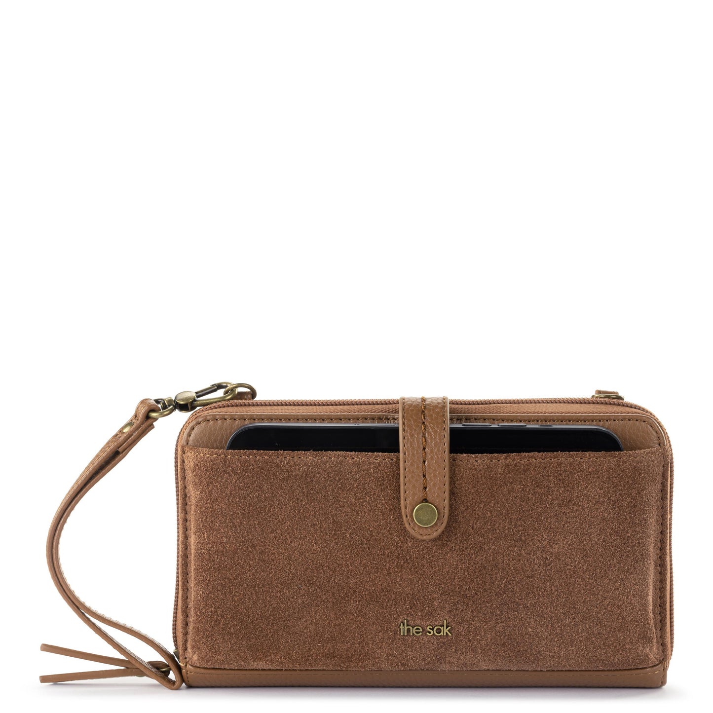 The Sak Iris Large Smartphone Crossbody Leather - |Tobacco Suede|