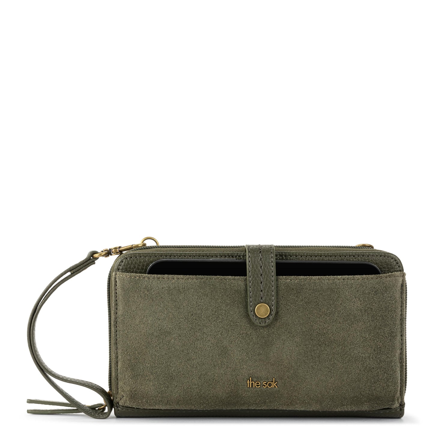 The Sak Iris Large Smartphone Crossbody Leather - |Moss Suede 2|