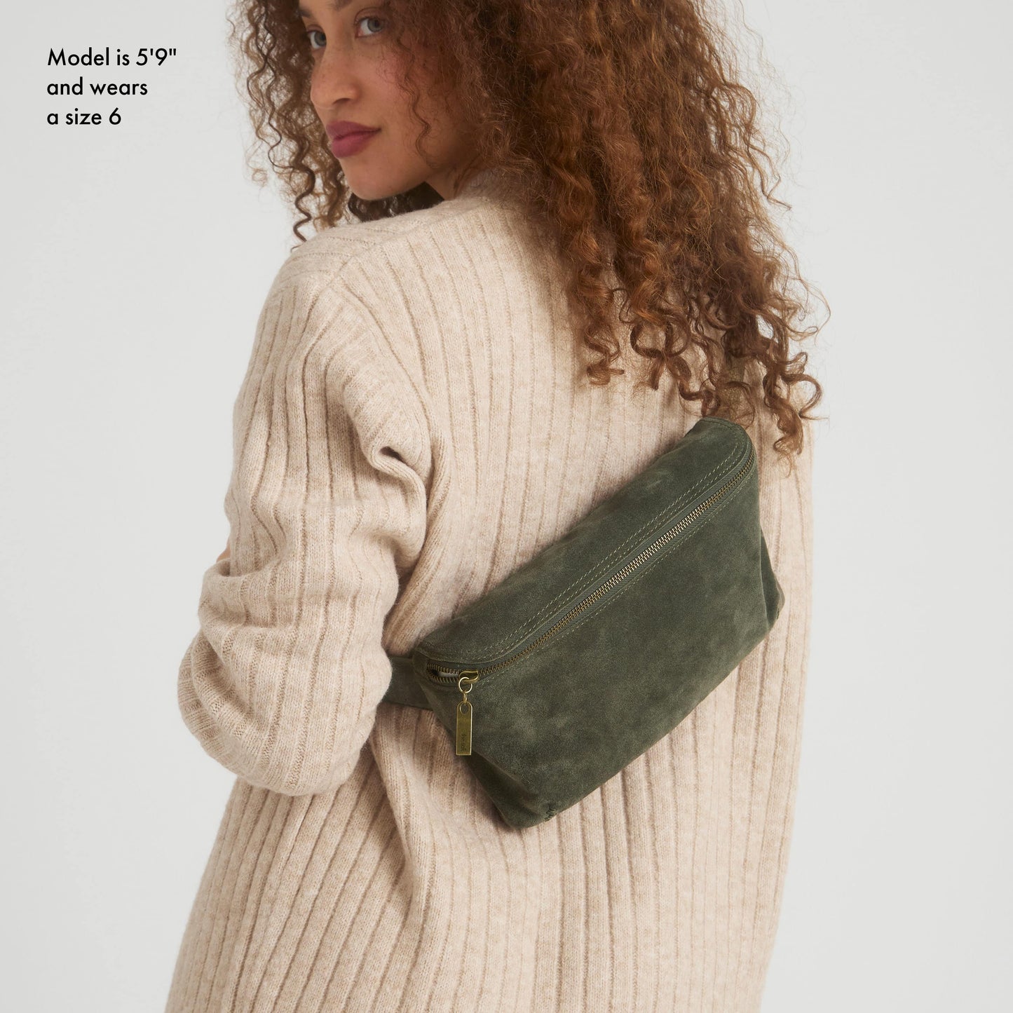 The Sak Caraway Large Belt Bag Leather - |Moss Suede|