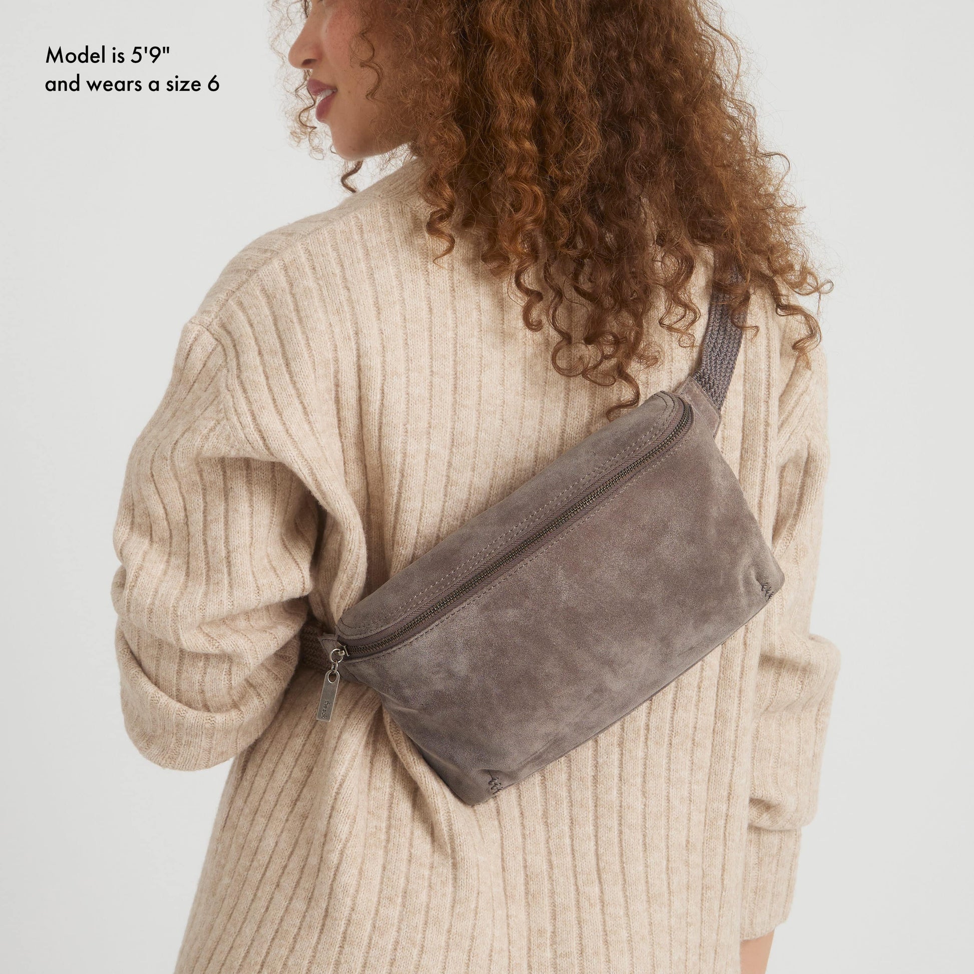 The Sak Caraway Large Belt Bag Leather - |Mushroom Suede|