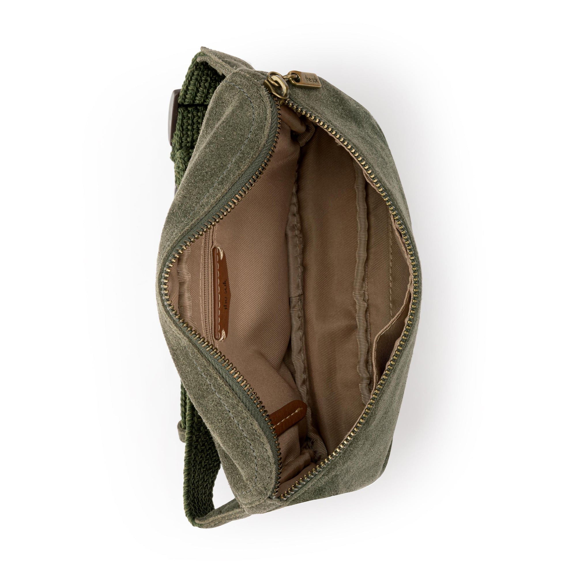 The Sak Caraway Small Belt Bag Leather - |Moss Suede|