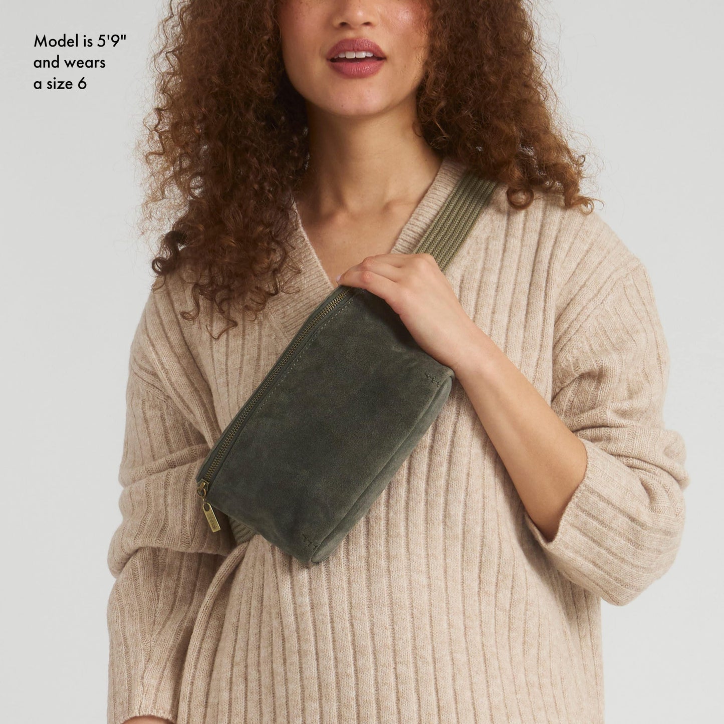 The Sak Caraway Small Belt Bag Leather - |Moss Suede|