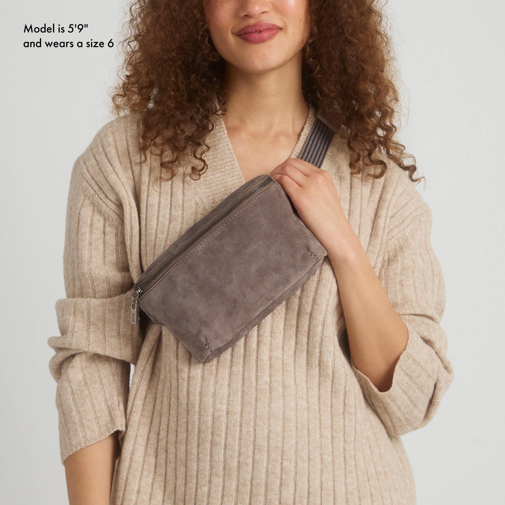 The Sak Caraway Small Belt Bag Leather - |Mushroom Suede|