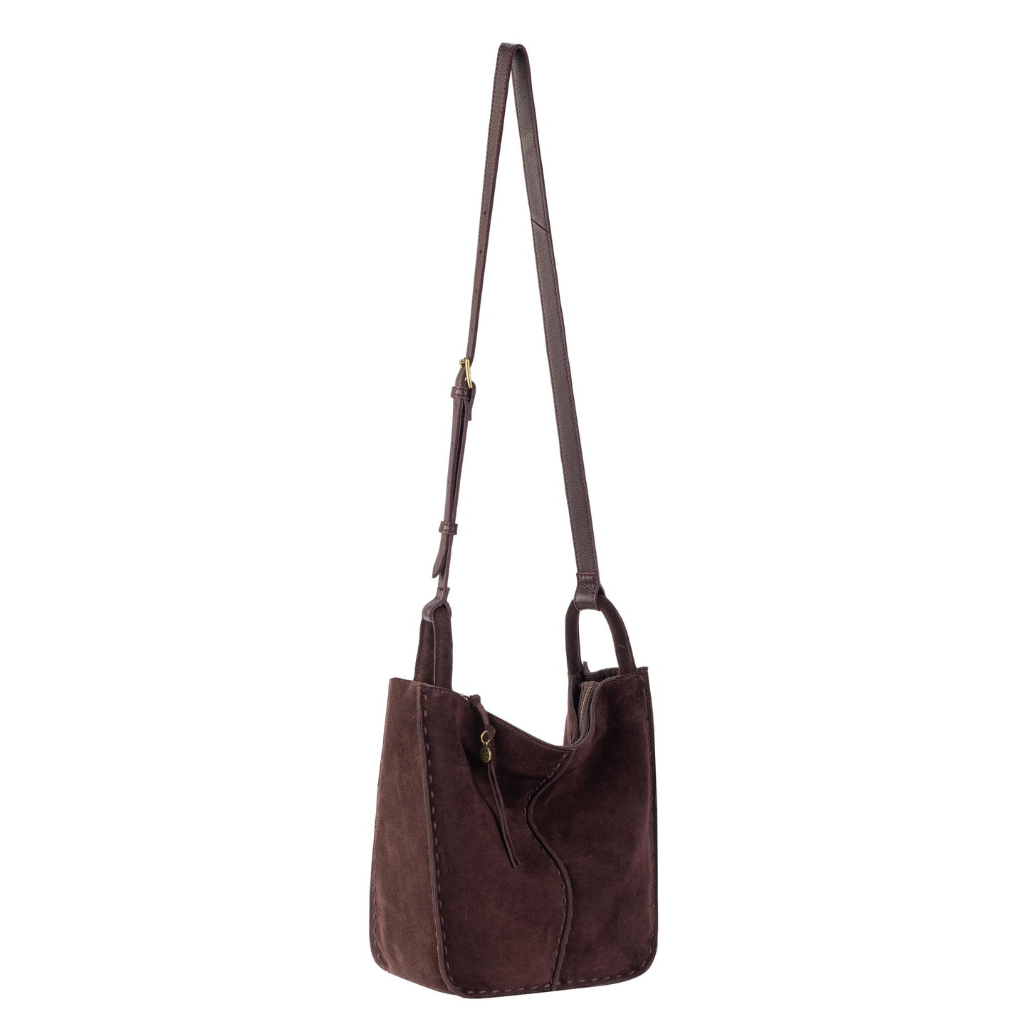 The Sak Los Feliz Slouchy Crossbody Leather - |Mahogany Suede|