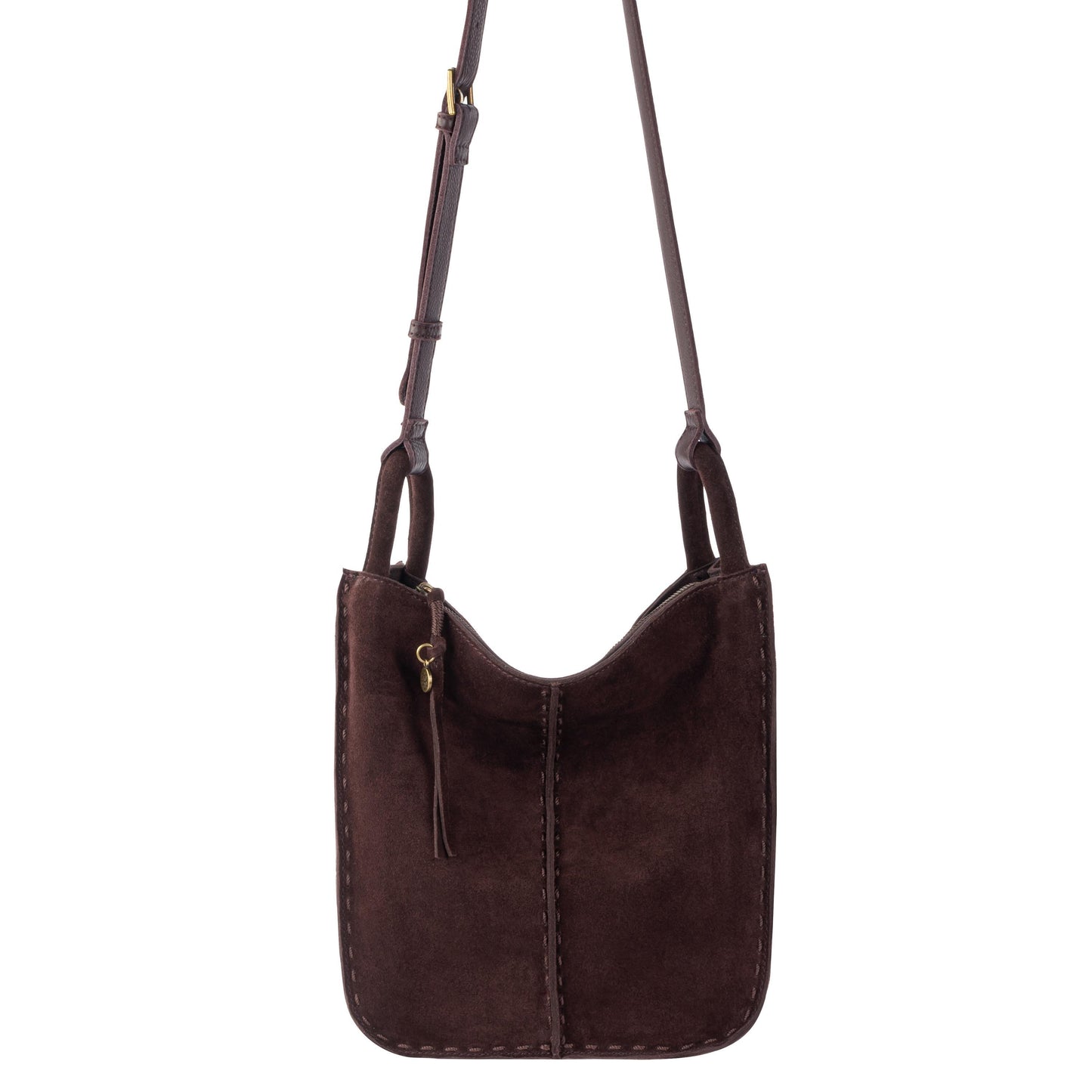 The Sak Los Feliz Slouchy Crossbody Leather - |Mahogany Suede|