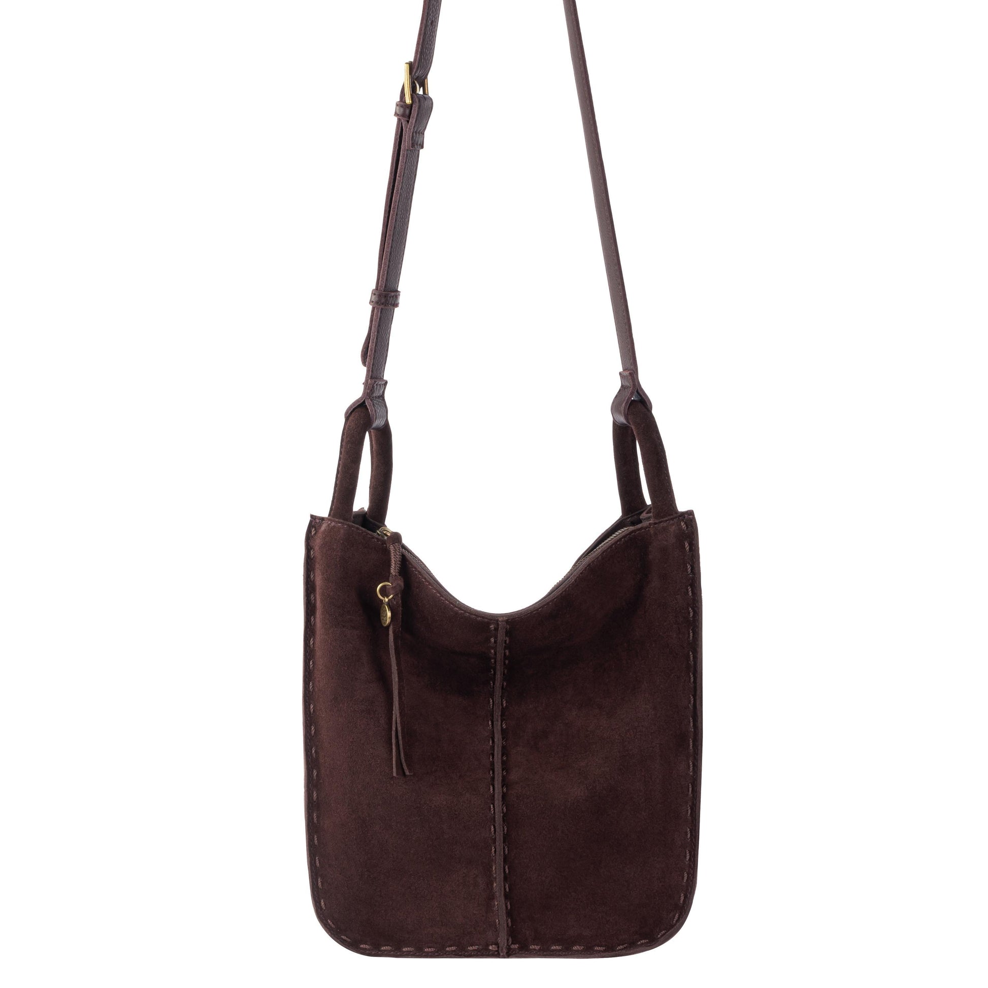 The Sak Los Feliz Slouchy Crossbody Leather - |Mahogany Suede|