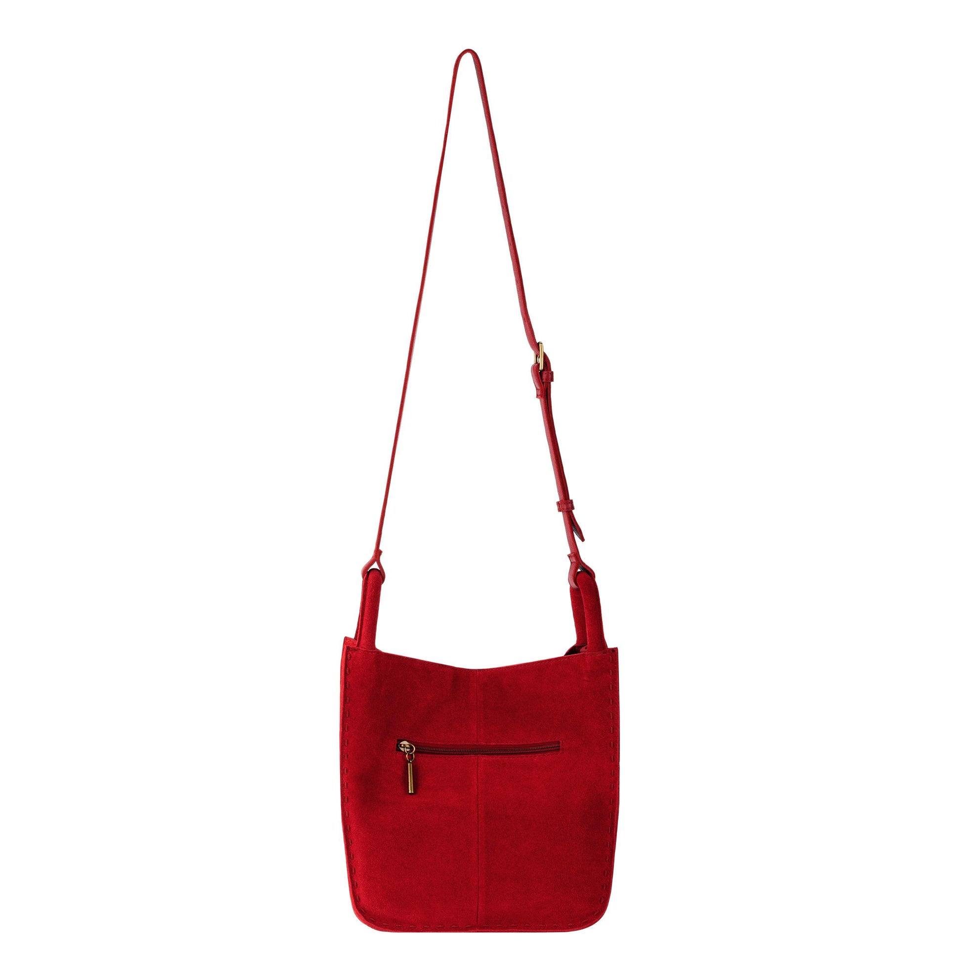 The Sak Los Feliz Slouchy Crossbody Leather - |Scarlet Suede|