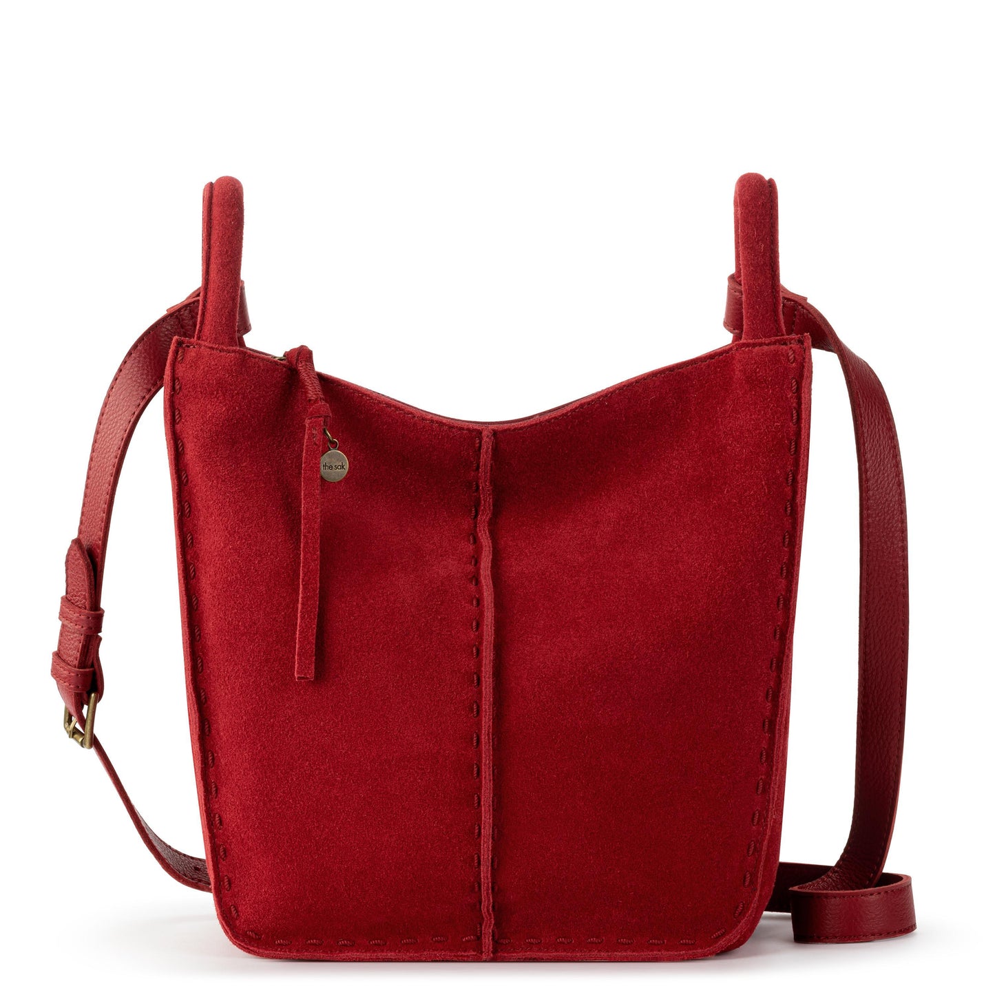 The Sak Los Feliz Slouchy Crossbody Leather - |Scarlet Suede|