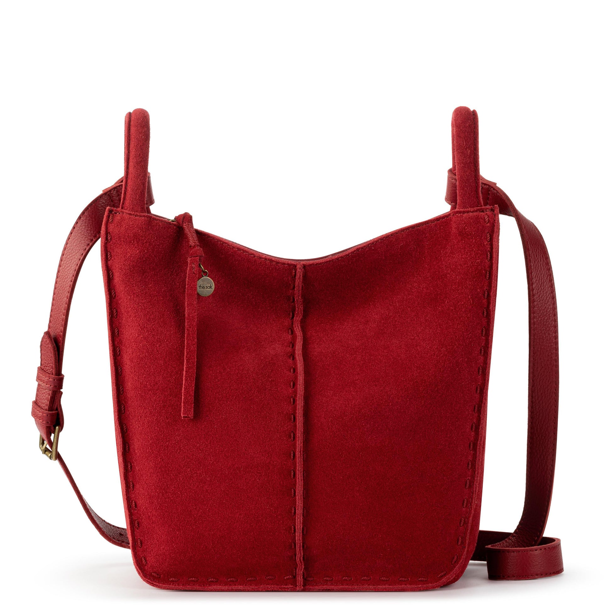 The Sak Los Feliz Slouchy Crossbody Leather - |Scarlet Suede|