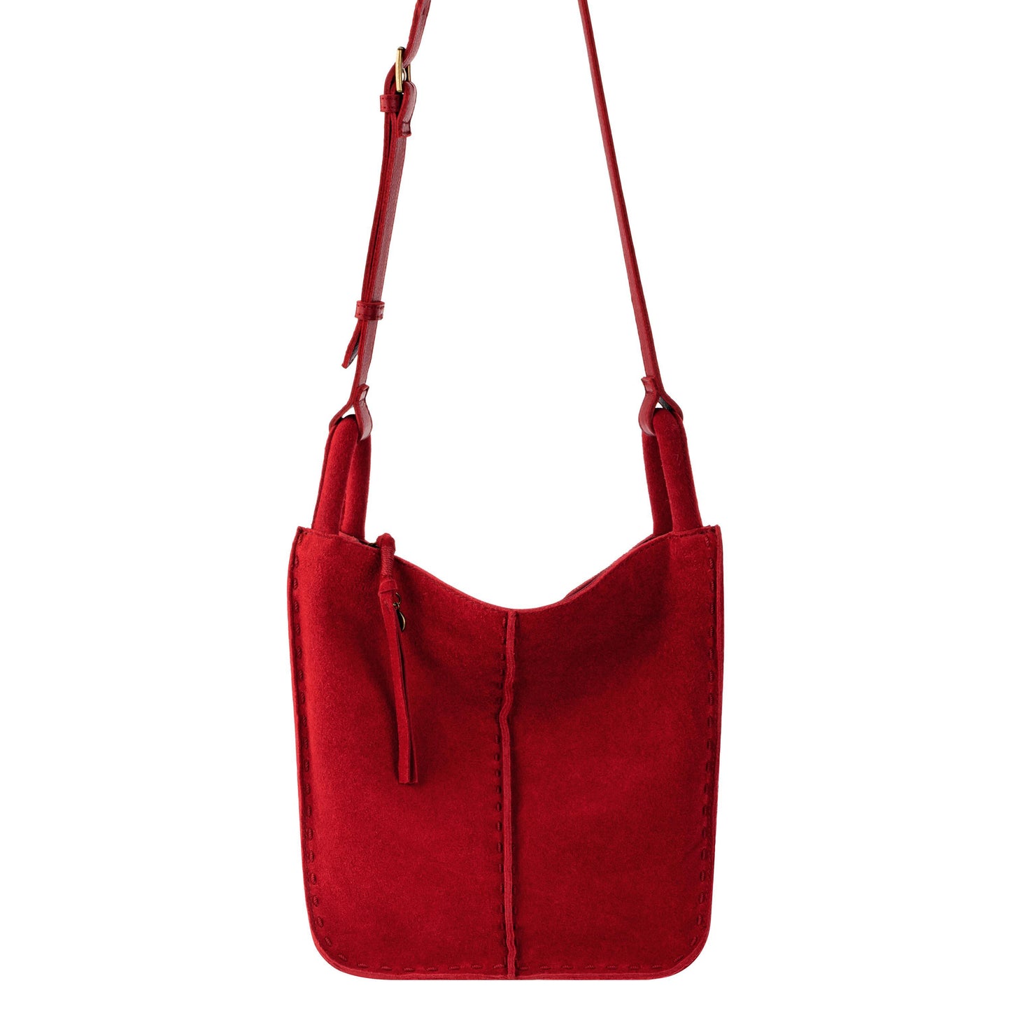 The Sak Los Feliz Slouchy Crossbody Leather - |Scarlet Suede|