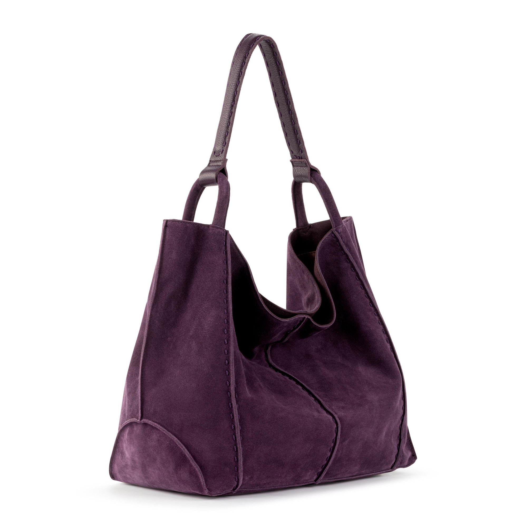 The Sak Los Feliz Slouchy Large Tote Leather - |Aubergine Suede|