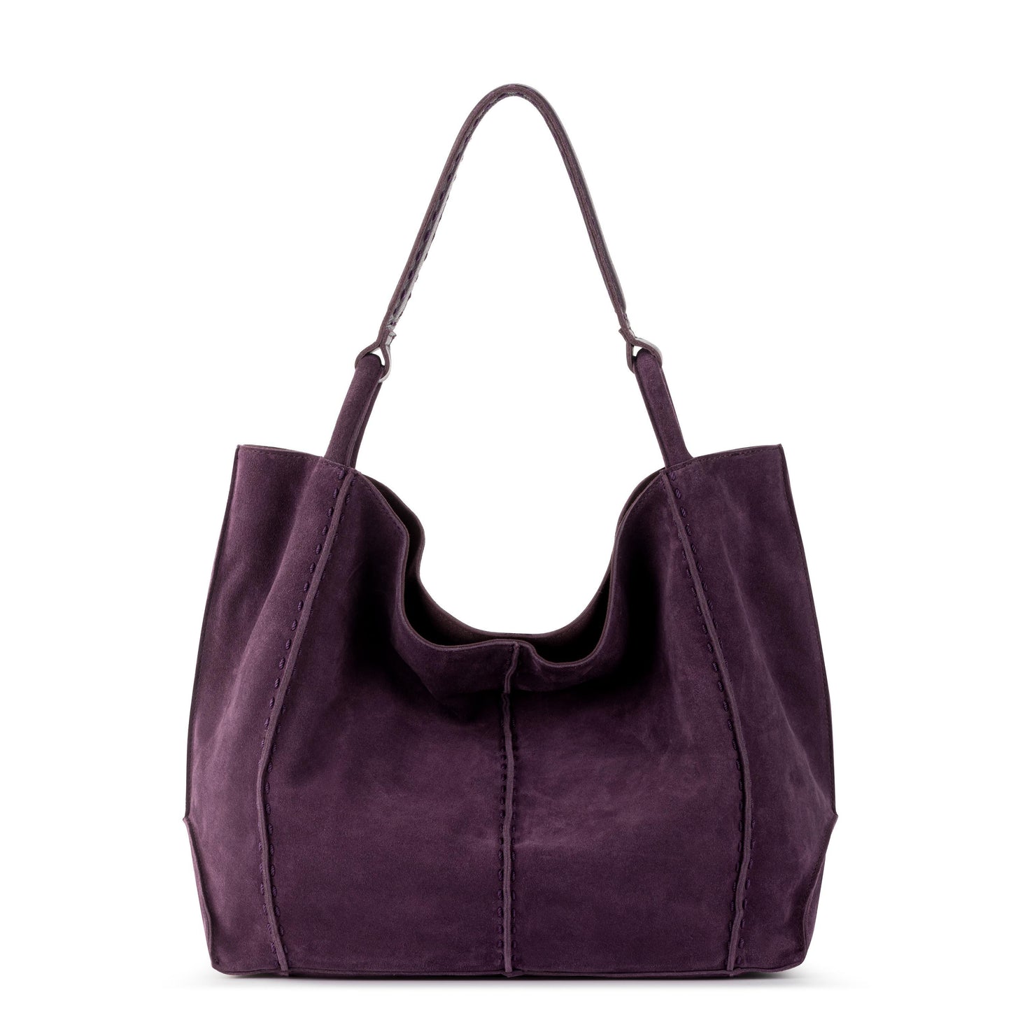 The Sak Los Feliz Slouchy Large Tote Leather - |Aubergine Suede|