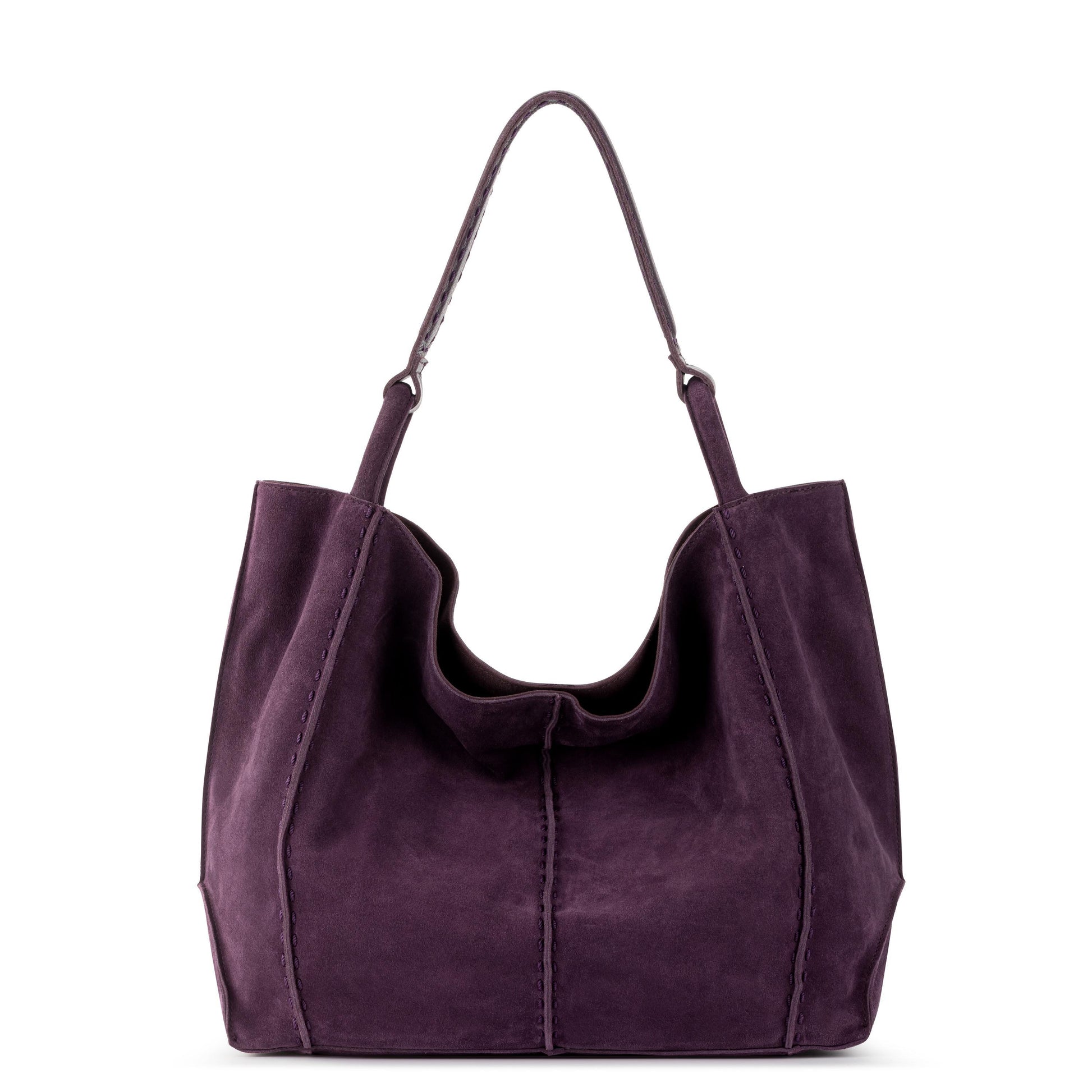 The Sak Los Feliz Slouchy Large Tote Leather - |Aubergine Suede|