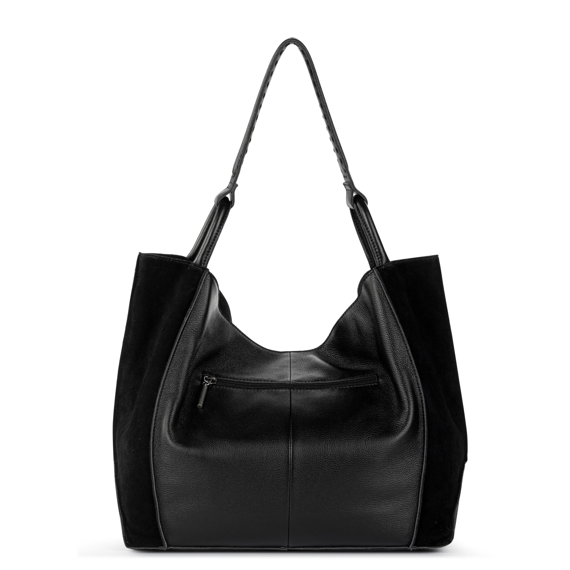 The Sak Los Feliz Slouchy Large Tote Leather - |Black Suede Block|