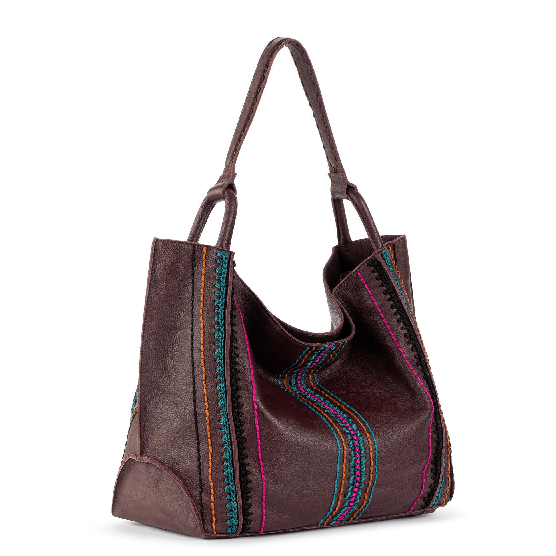 The Sak Los Feliz Slouchy Large Tote Leather - |Mahogany Multi Seminyak|