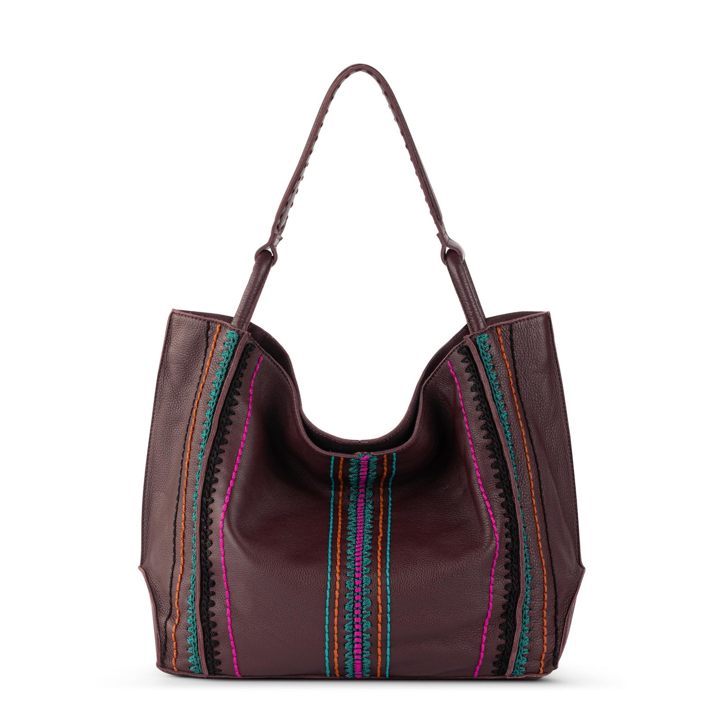 The Sak Los Feliz Slouchy Large Tote Leather - |Mahogany Multi Seminyak|