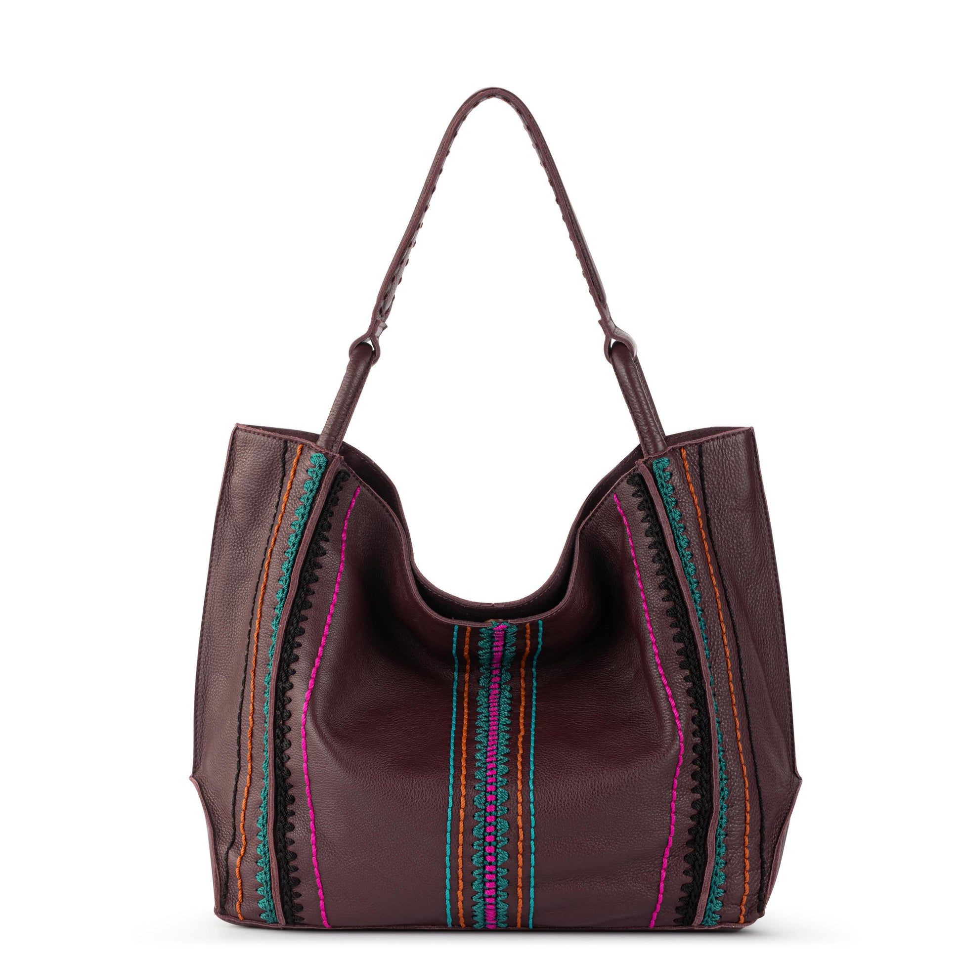 The Sak Los Feliz Slouchy Large Tote Leather - |Mahogany Multi Seminyak|