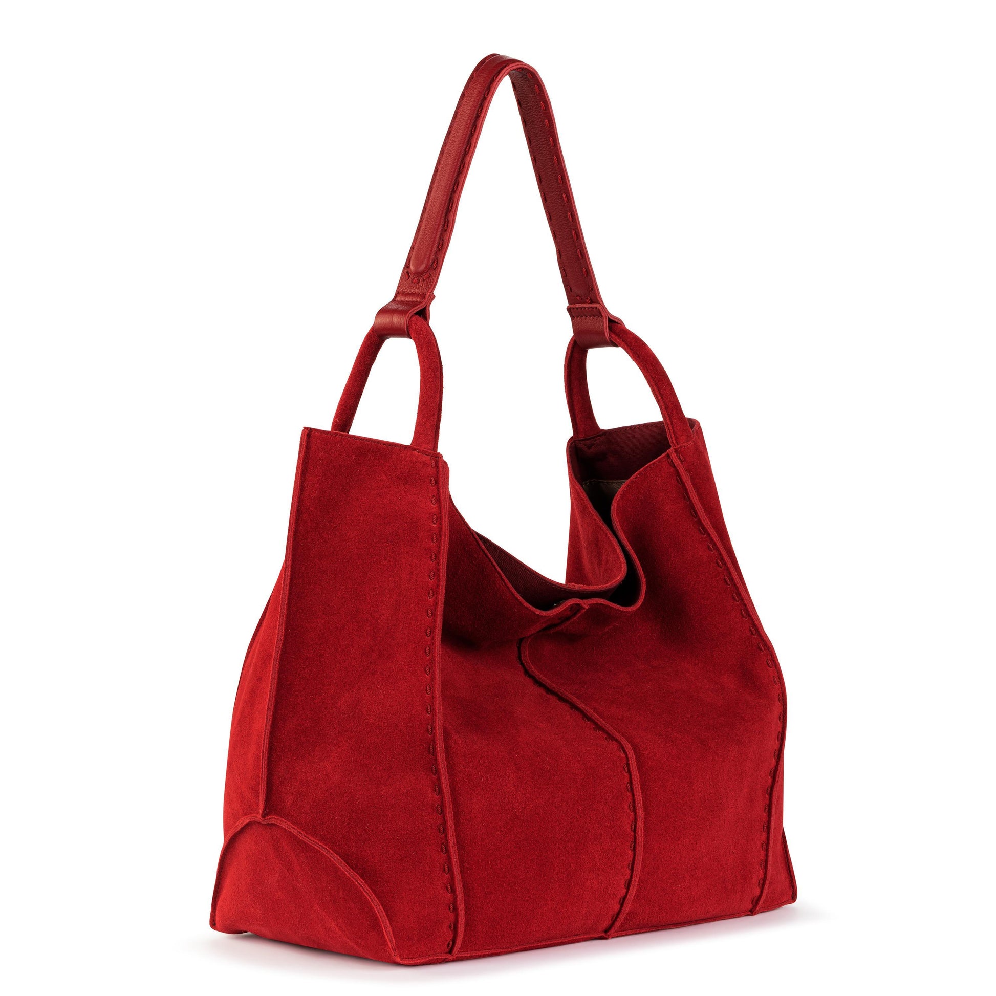 The Sak Los Feliz Slouchy Large Tote Leather - |Scarlet Suede|
