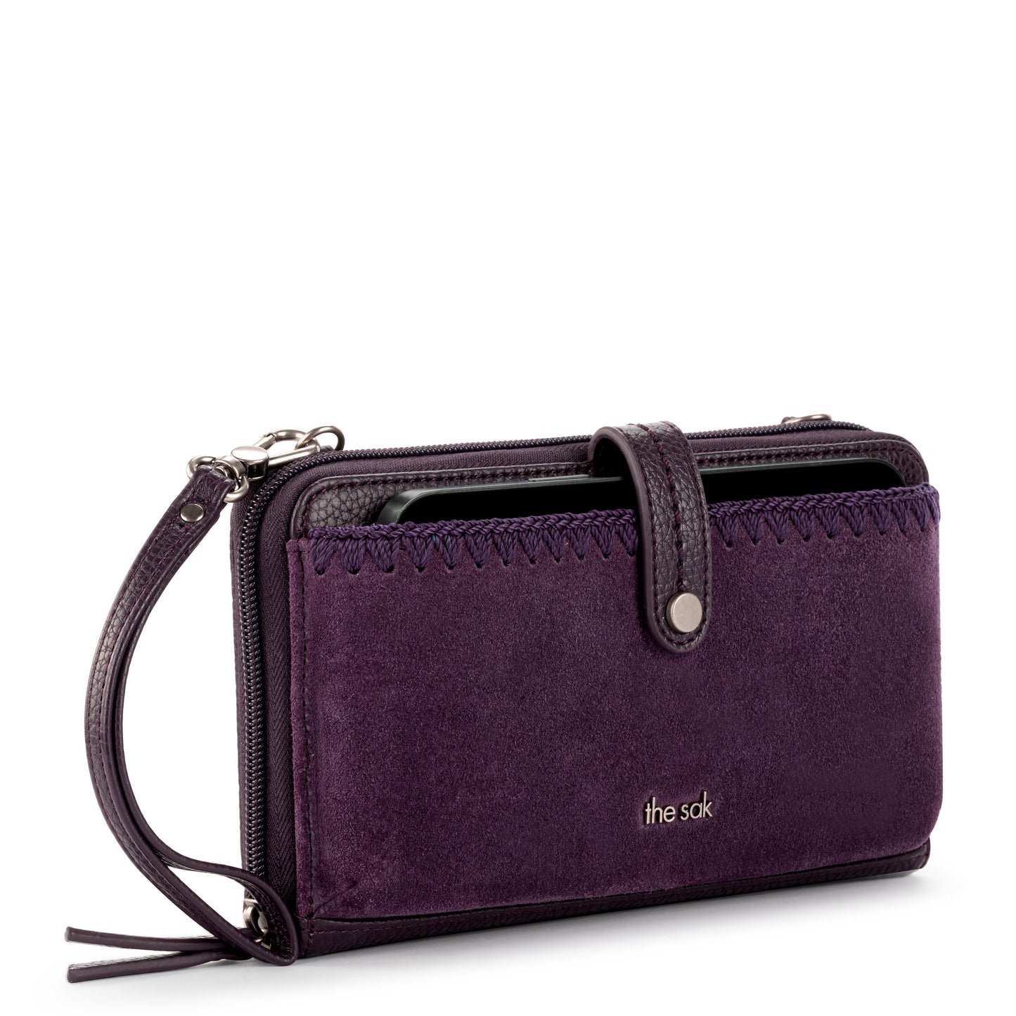 The Sak Iris Large Smartphone Crossbody Leather - |Aubergine Suede|