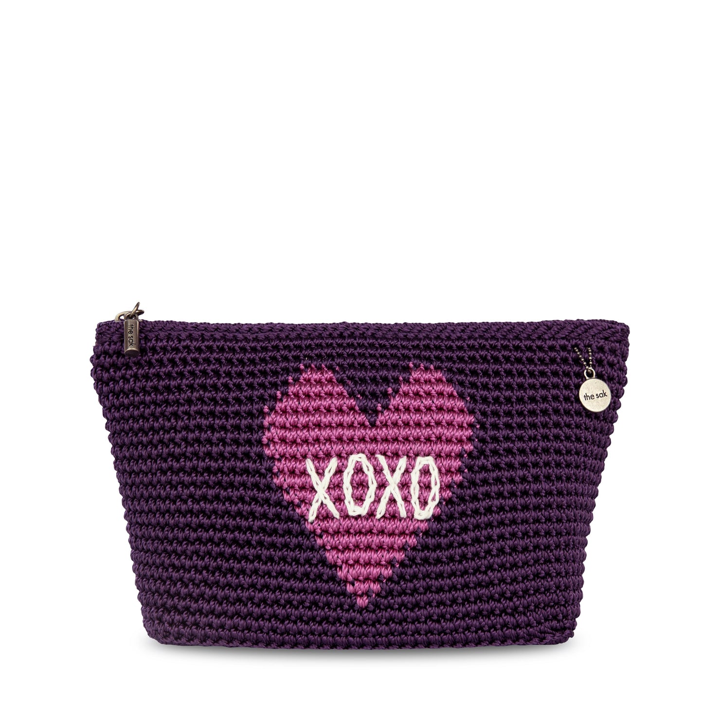 The Sak Essential Medium Pouch Crochet - |Aubergine Xo|