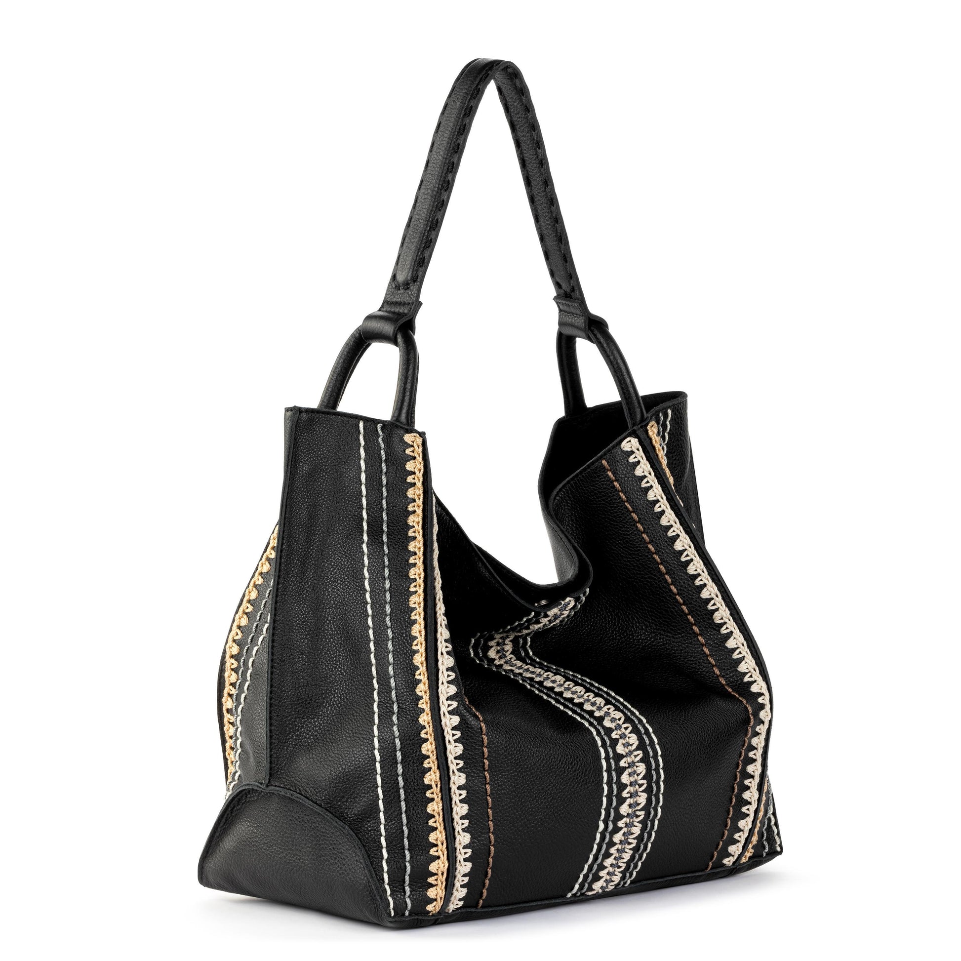 The Sak Los Feliz Slouchy Large Tote Leather - |Black Neutral Seminyak|