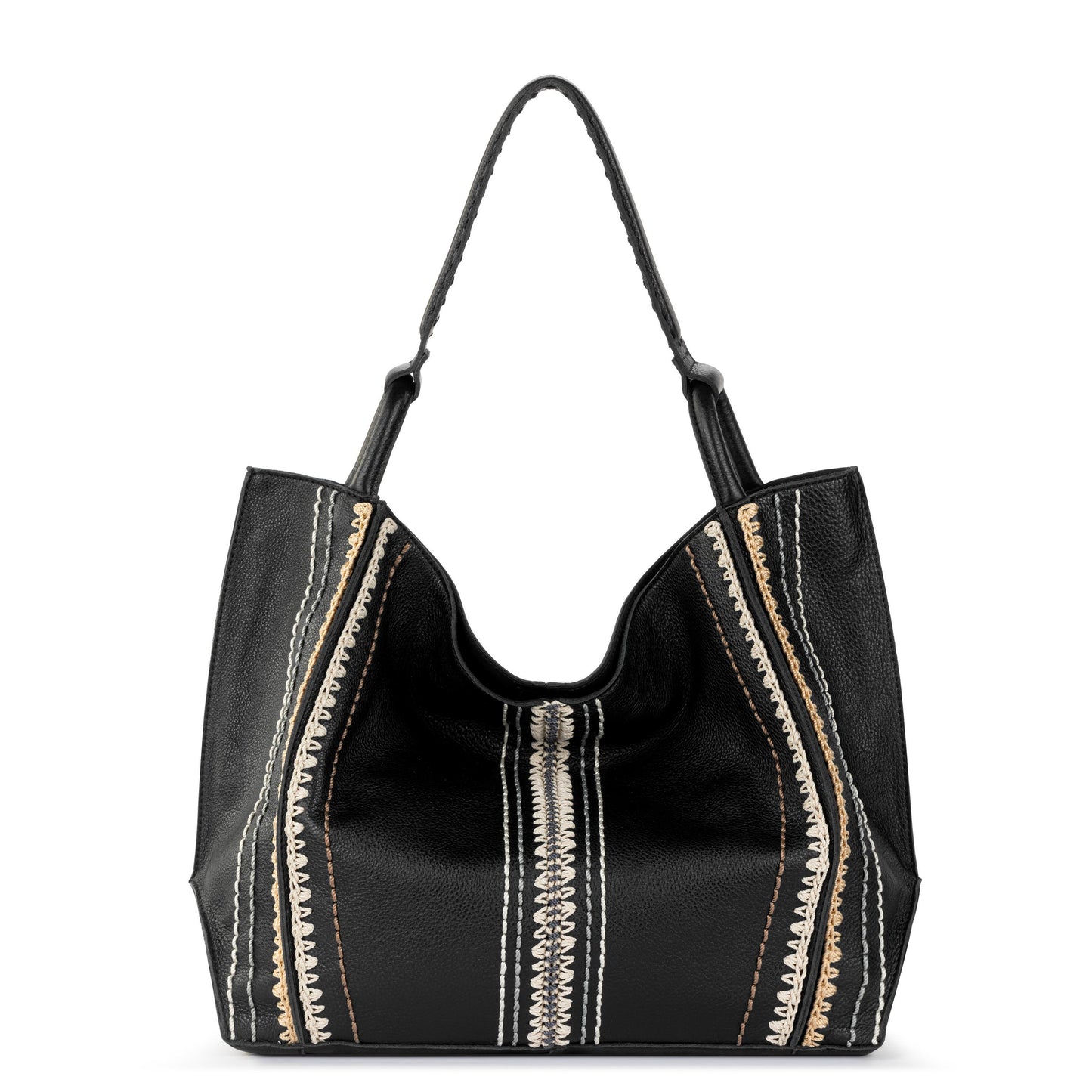 The Sak Los Feliz Slouchy Large Tote Leather - |Black Neutral Seminyak|