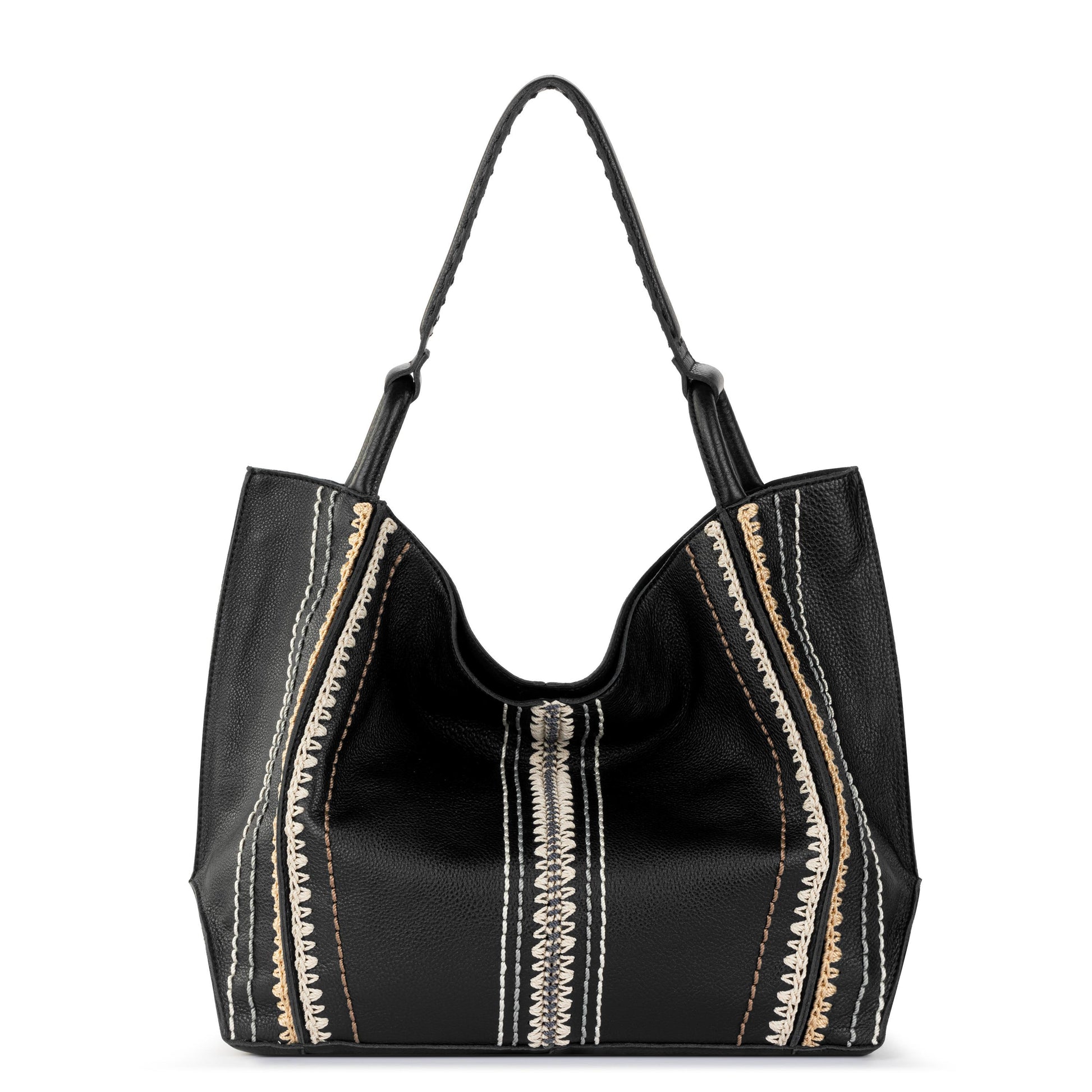 The Sak Los Feliz Slouchy Large Tote Leather - |Black Neutral Seminyak|