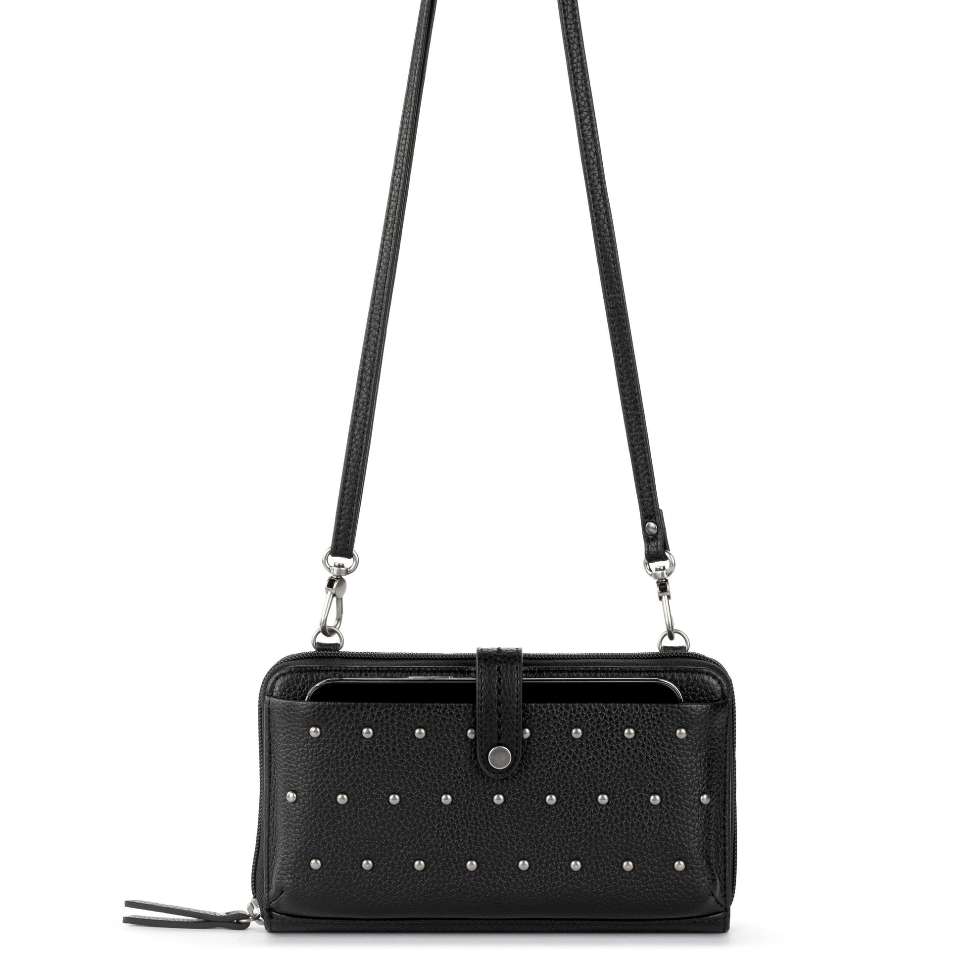 The Sak Iris Large Smartphone Crossbody Leather - |Black Stud|