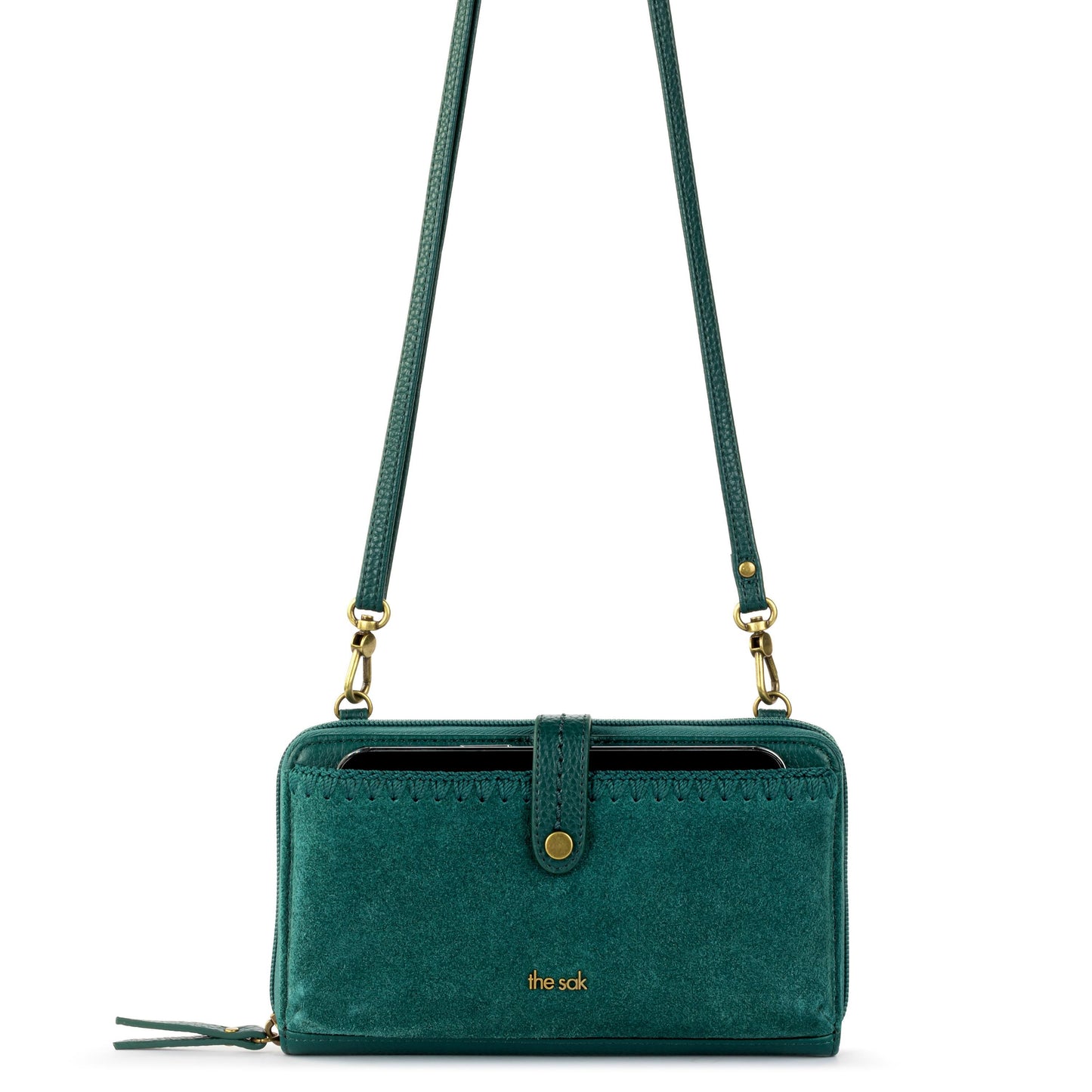 The Sak Iris Large Smartphone Crossbody Leather - |Pine Suede|