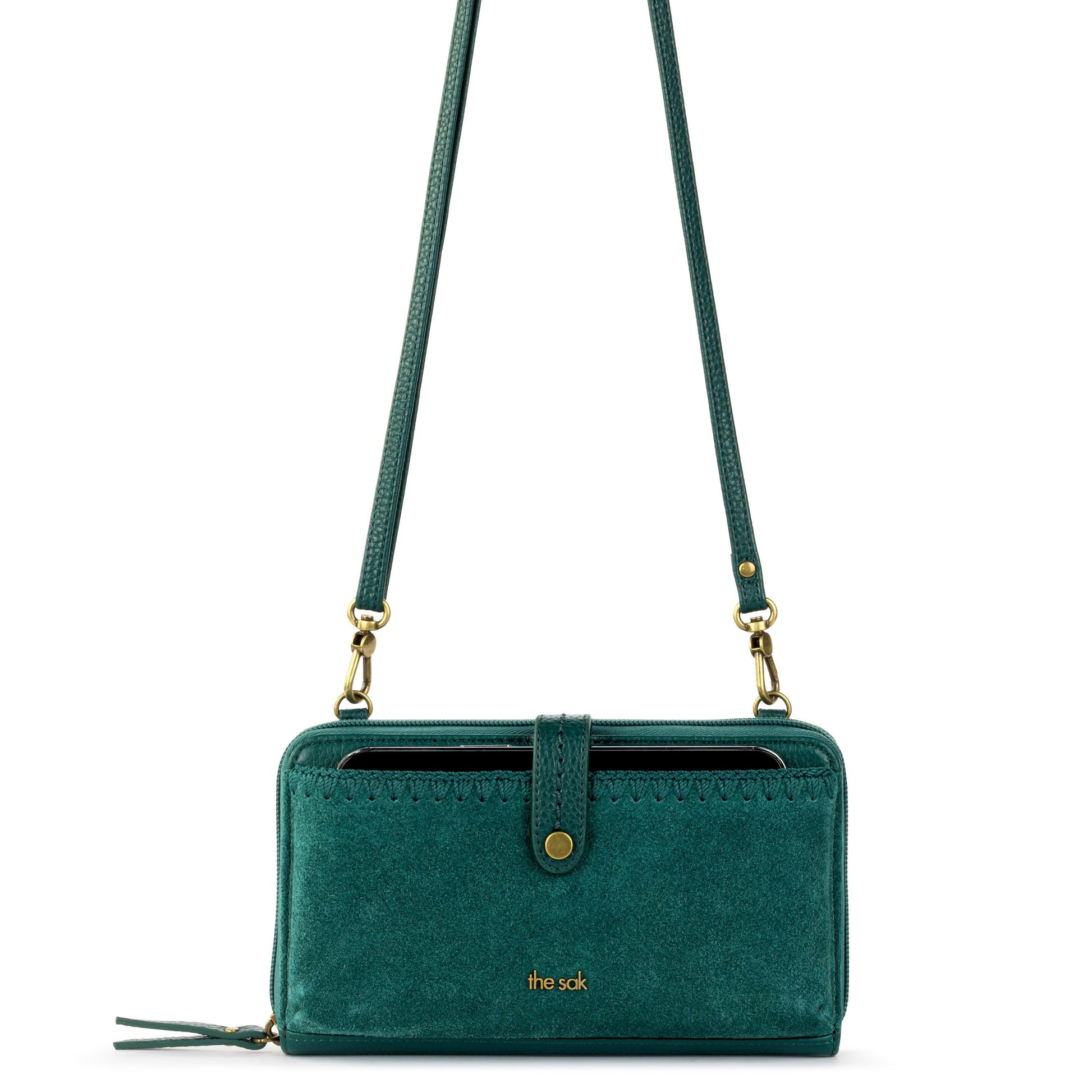 The Sak Iris Large Smartphone Crossbody Leather - |Pine Suede|