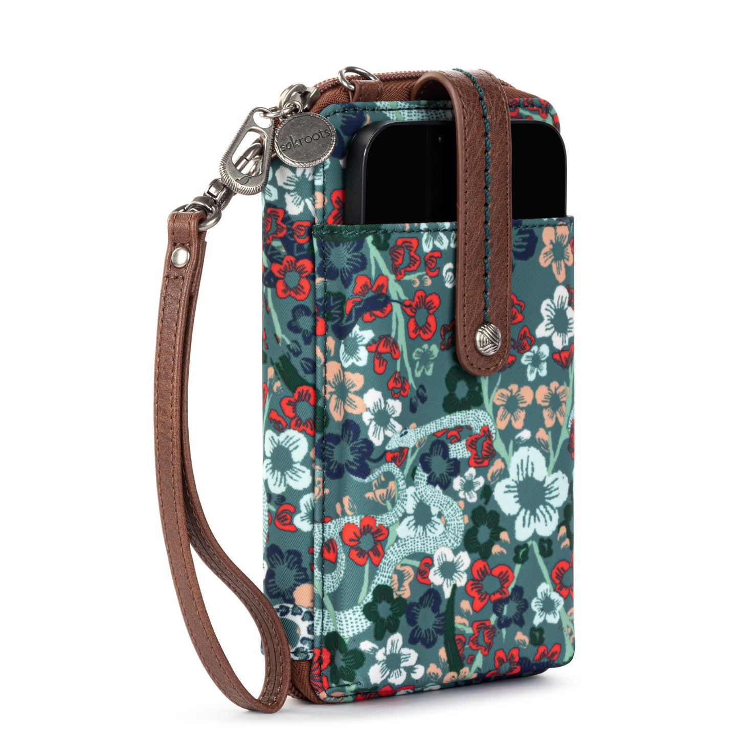 Sakroots Salinas Smartphone Crossbody EcoTwill - |Emerald Mojave Garden|
