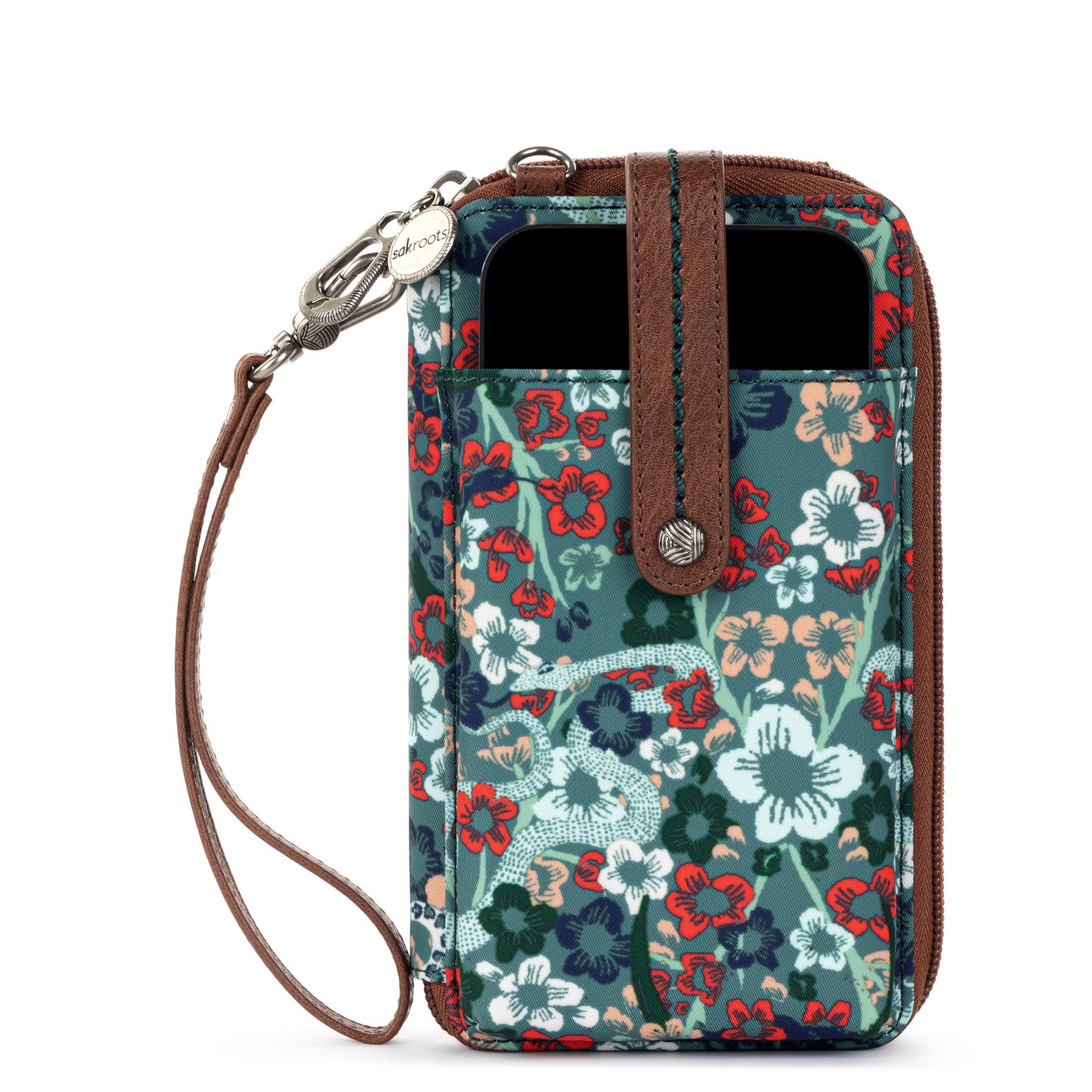 Sakroots Salinas Smartphone Crossbody EcoTwill - |Emerald Mojave Garden|
