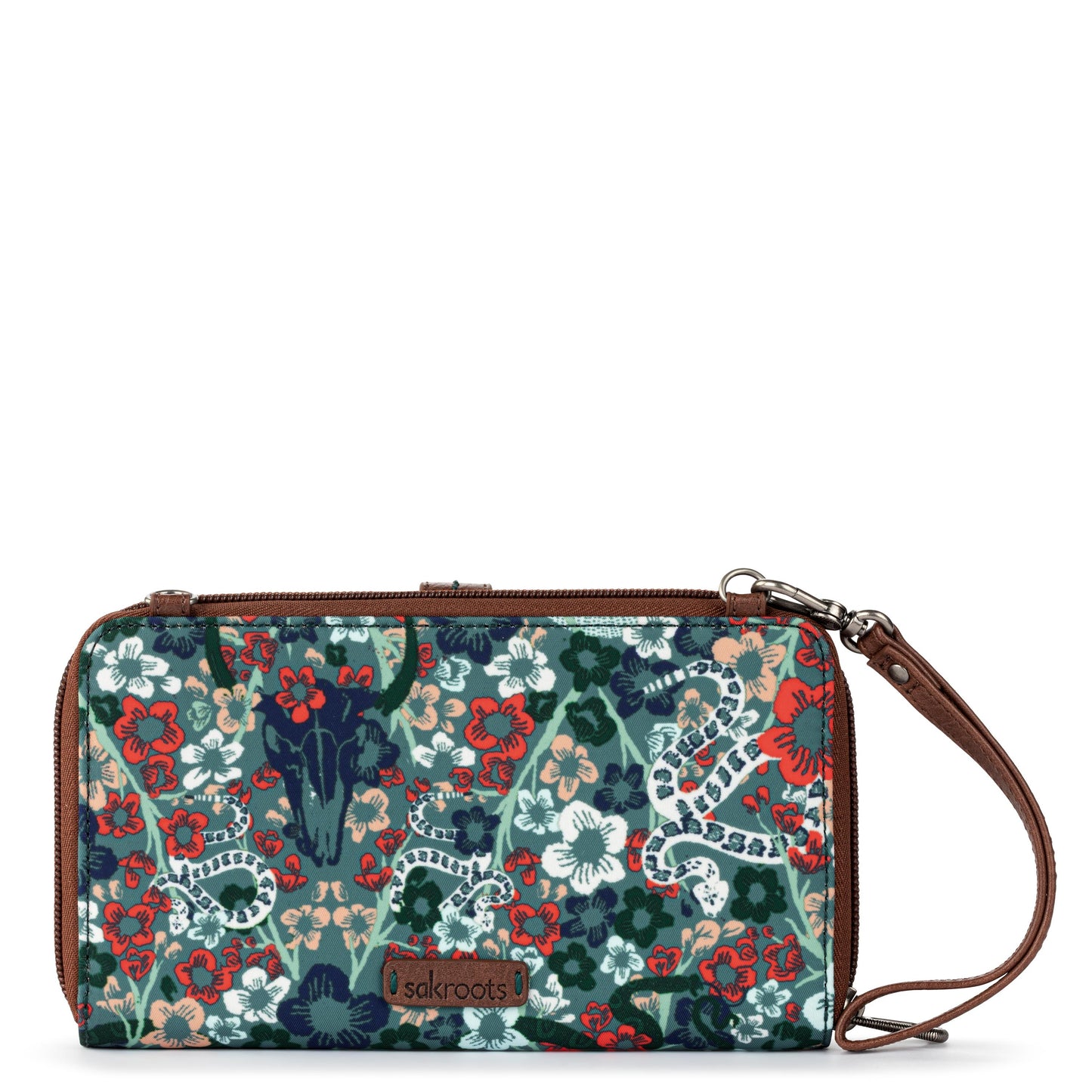 Sakroots Large Smartphone Crossbody EcoTwill - |Emerald Mojave Garden|