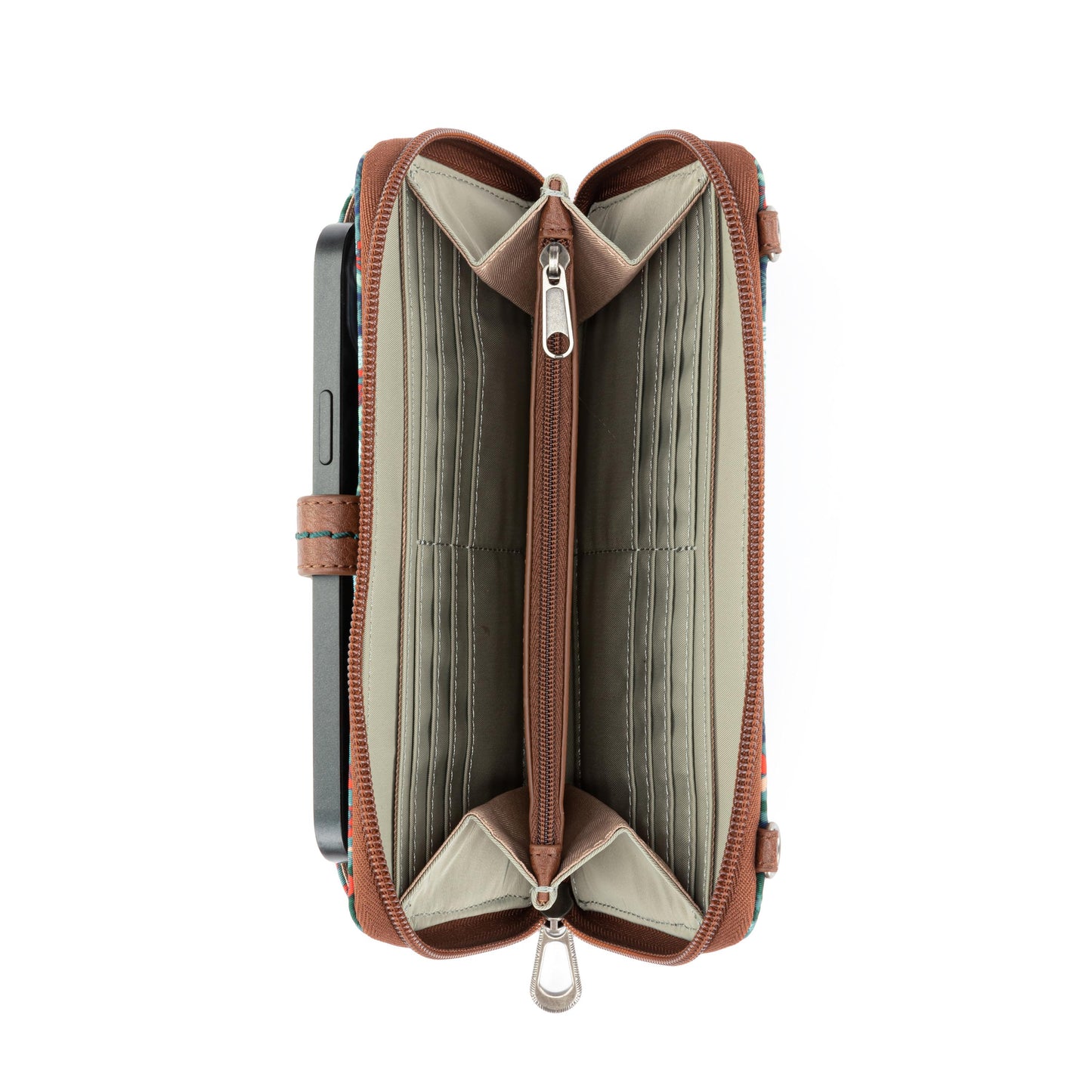 Sakroots Large Smartphone Crossbody EcoTwill - |Emerald Mojave Garden|