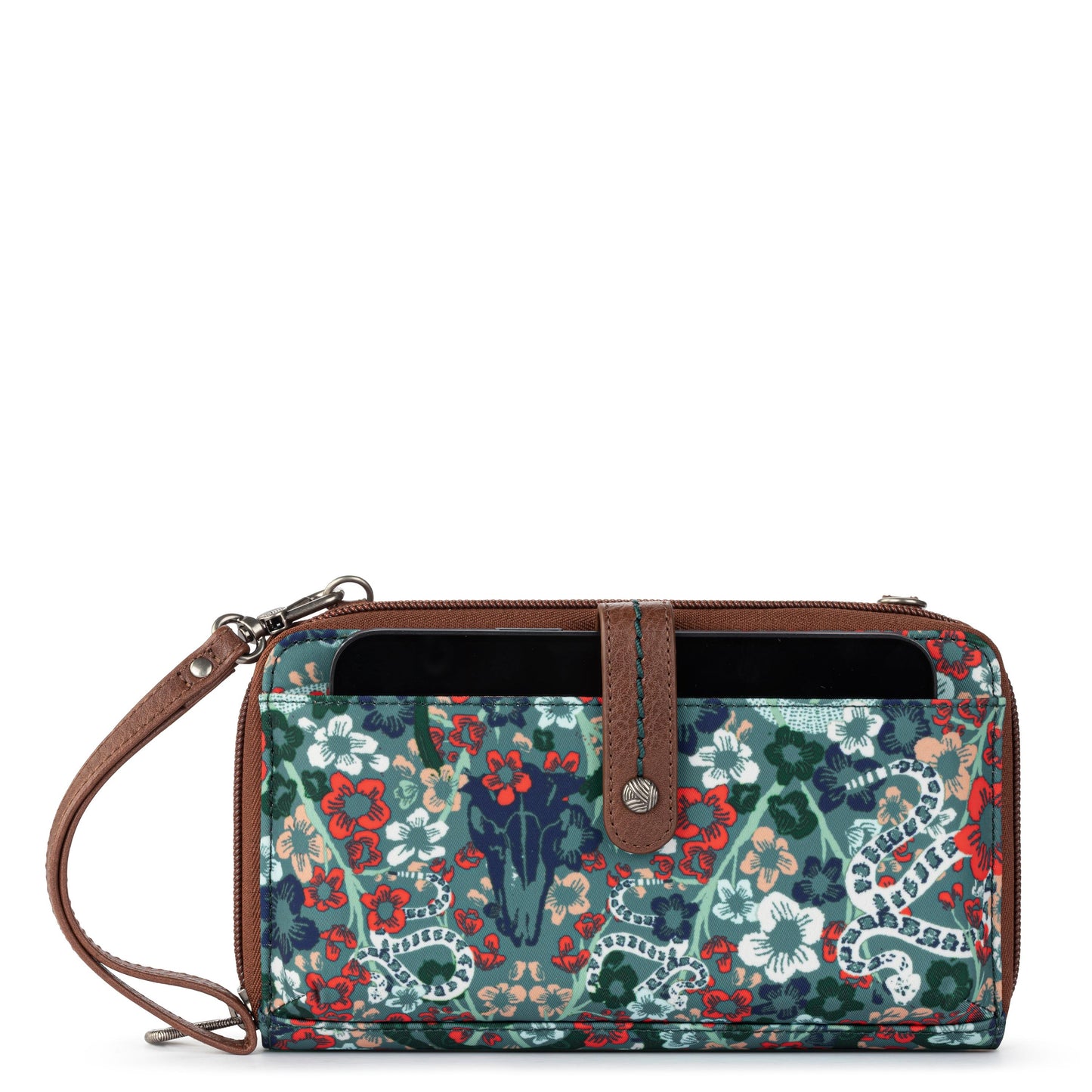 Sakroots Large Smartphone Crossbody EcoTwill - |Emerald Mojave Garden|