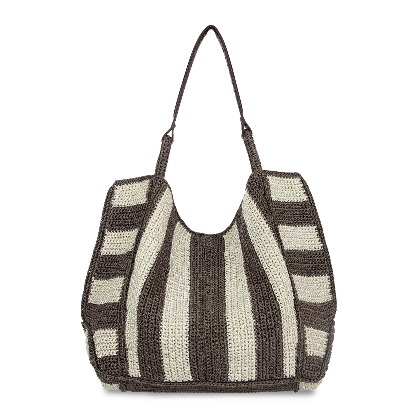 The Sak Los Feliz Slouchy Large Tote Crochet - |Mushroom Stripe|