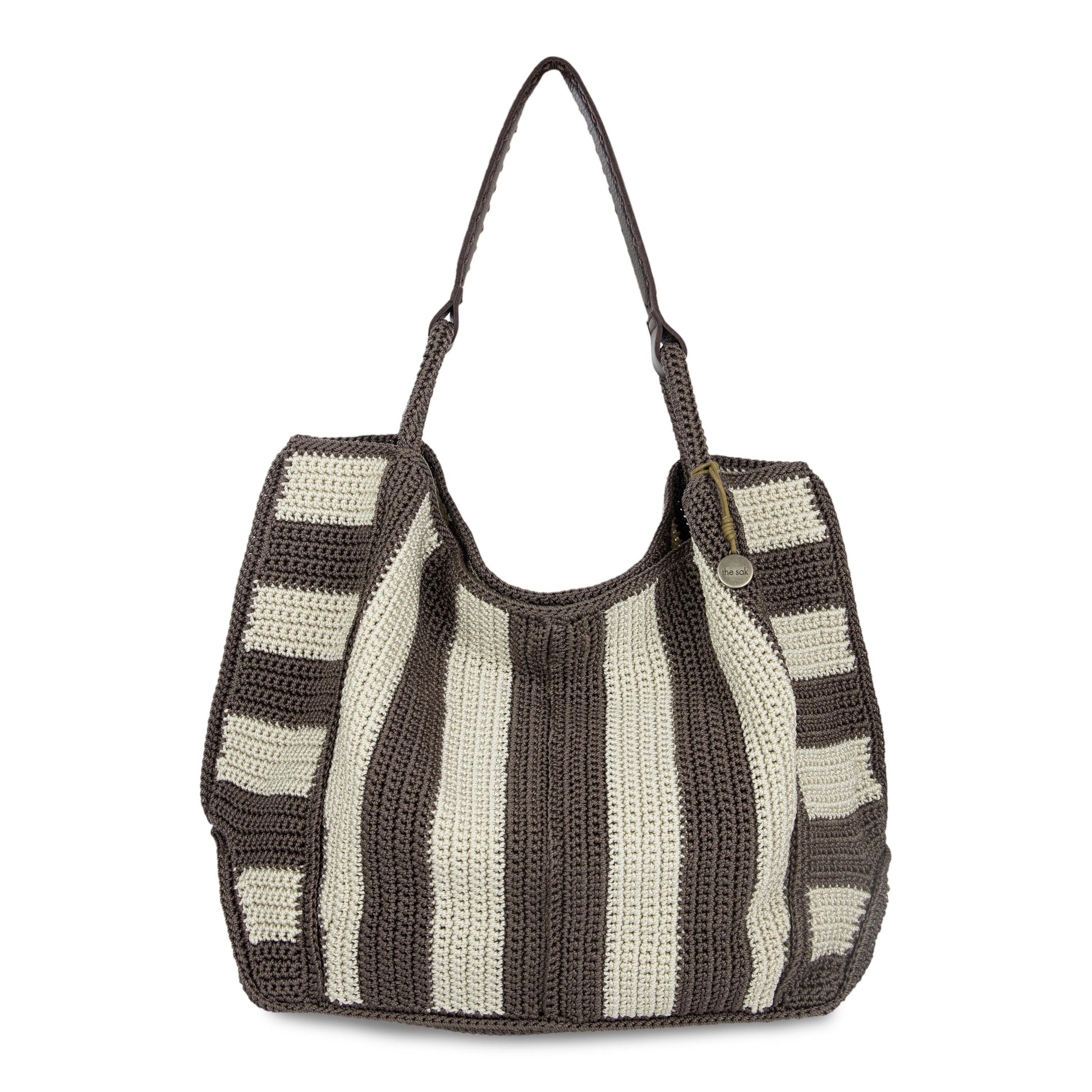 The Sak Los Feliz Slouchy Large Tote Crochet - |Mushroom Stripe|