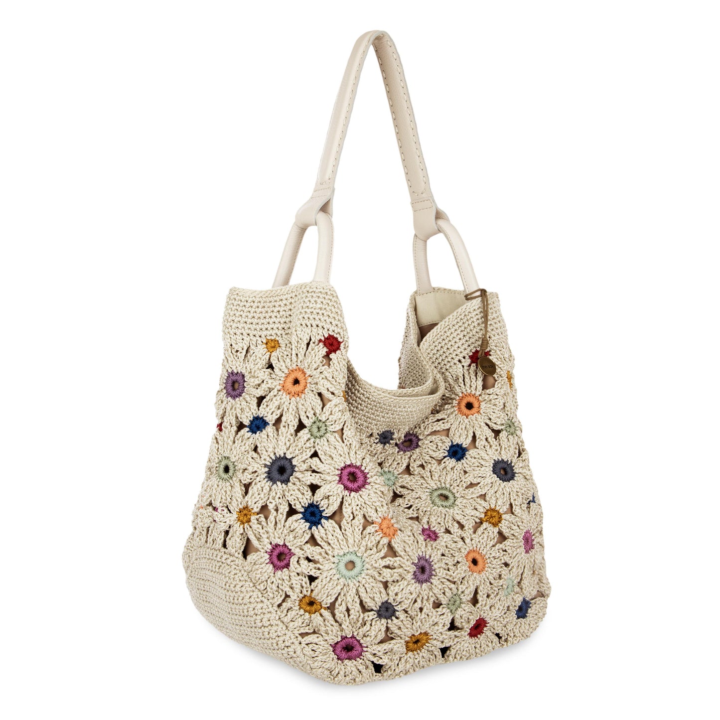 The Sak Los Feliz Slouchy Large Tote Crochet - |Natural Multi Flowers|